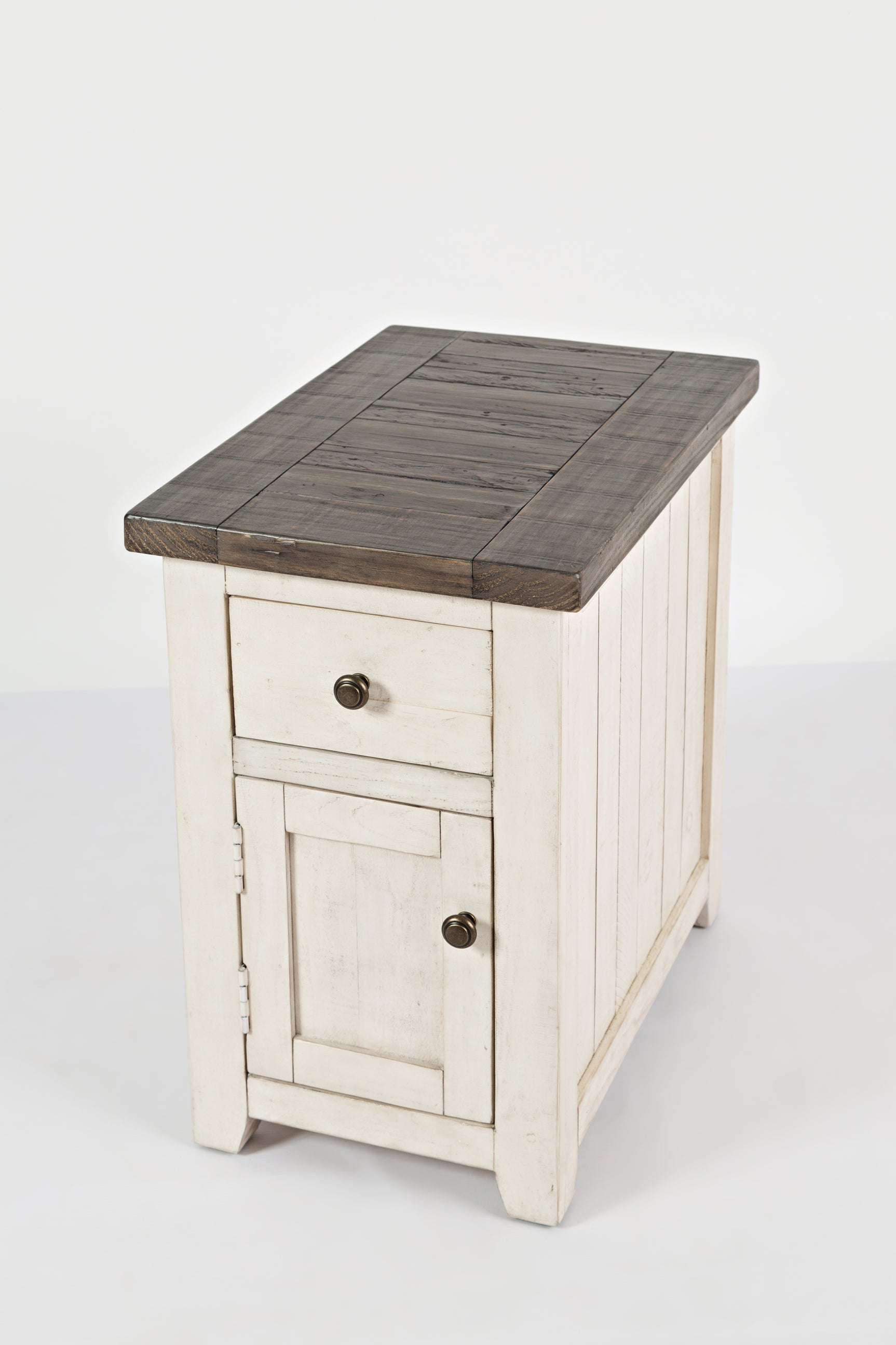 Madison County Vintage White Chairside Table - Ornate Home