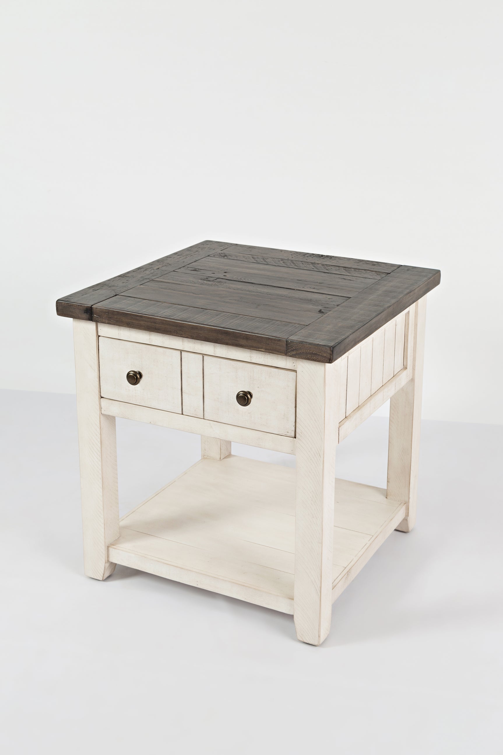 Madison County Vintage White End Table - Ornate Home