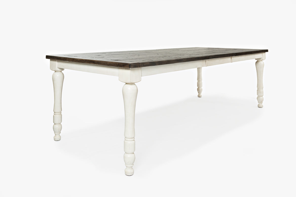 Madison County Vintage White Ext Dining Table w/ 4 Chairs - Ornate Home