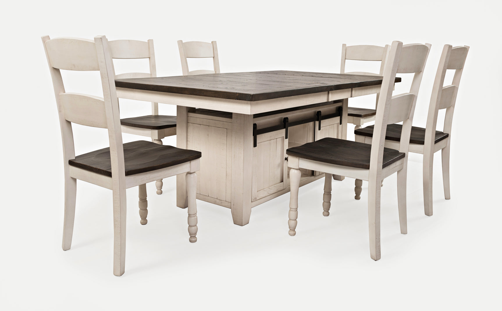 Madison County Vintage White High/Low Dining Table w/4 Stools - Ornate Home
