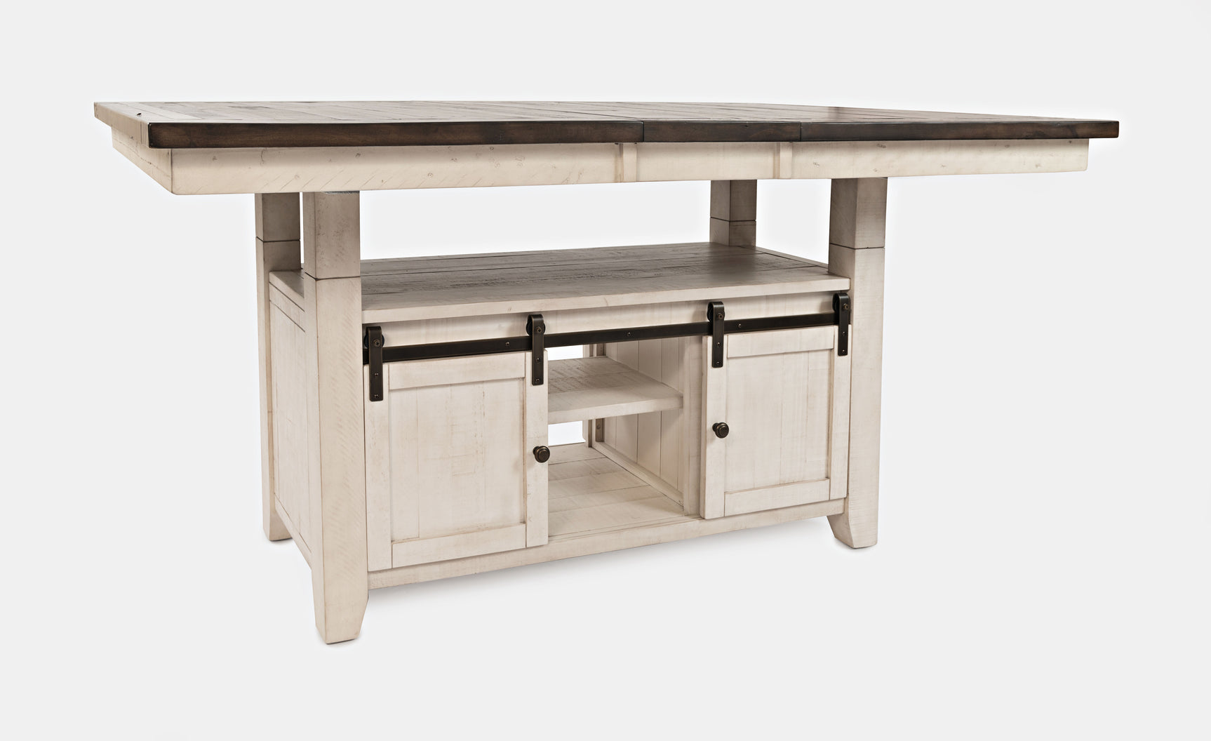 Madison County Vintage White High/Low Ext Dining Table - Ornate Home