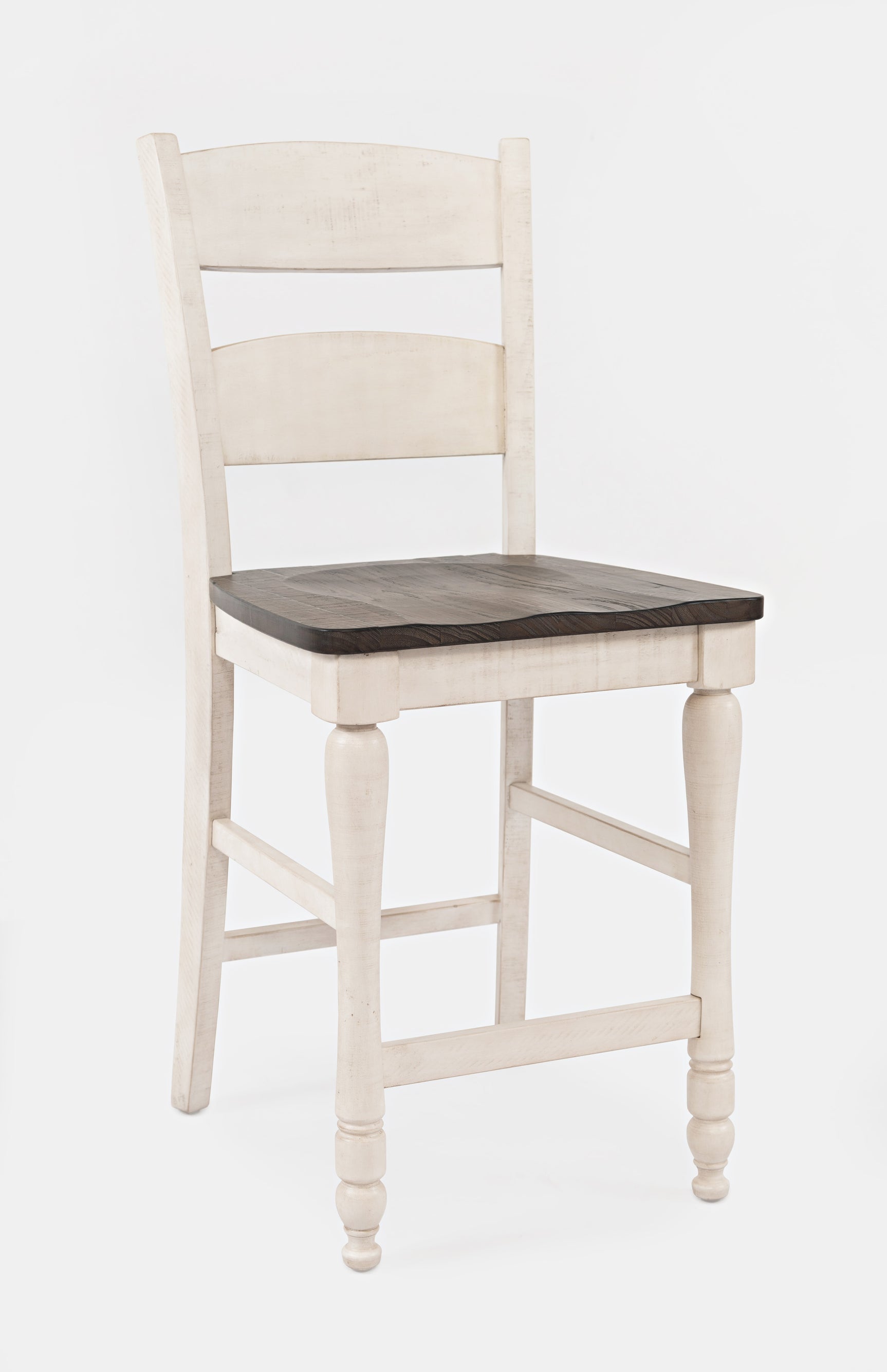 Madison County Vintage White Ladderback Stool (Set of 2) - Ornate Home