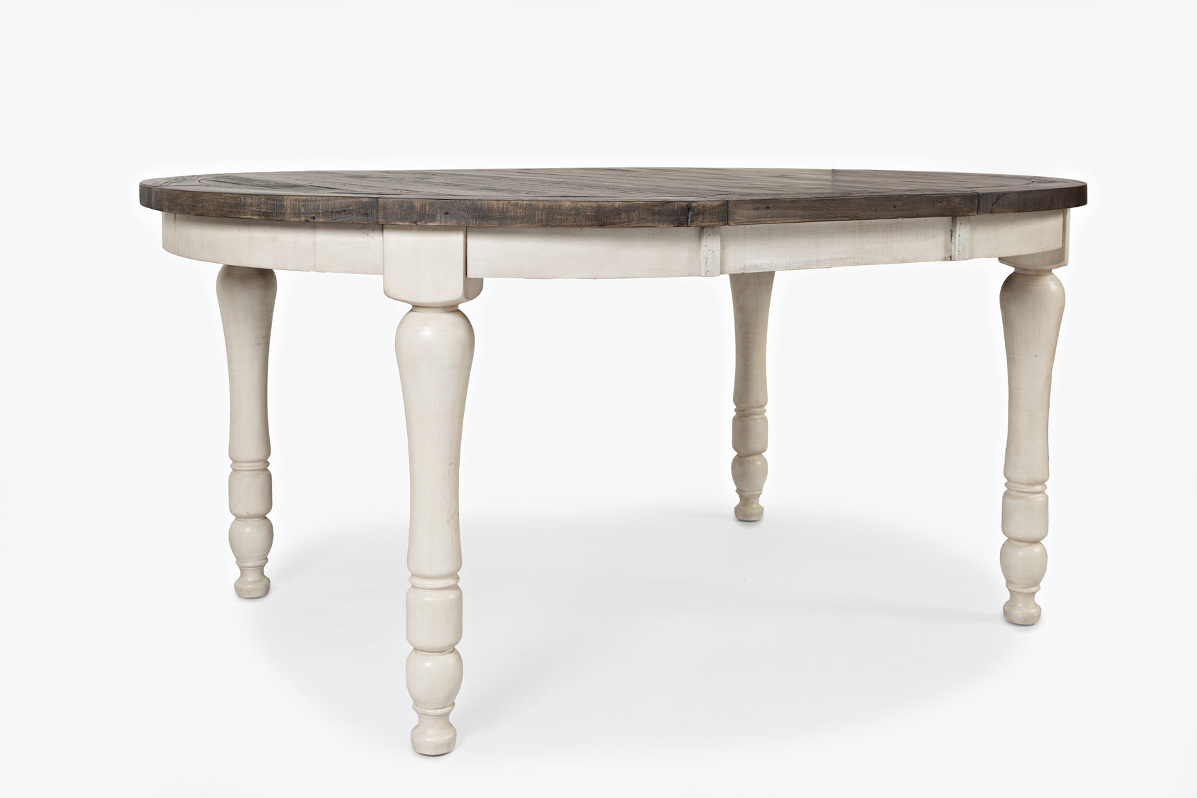 Madison County Vintage White Round to Oval Dining Table - Ornate Home