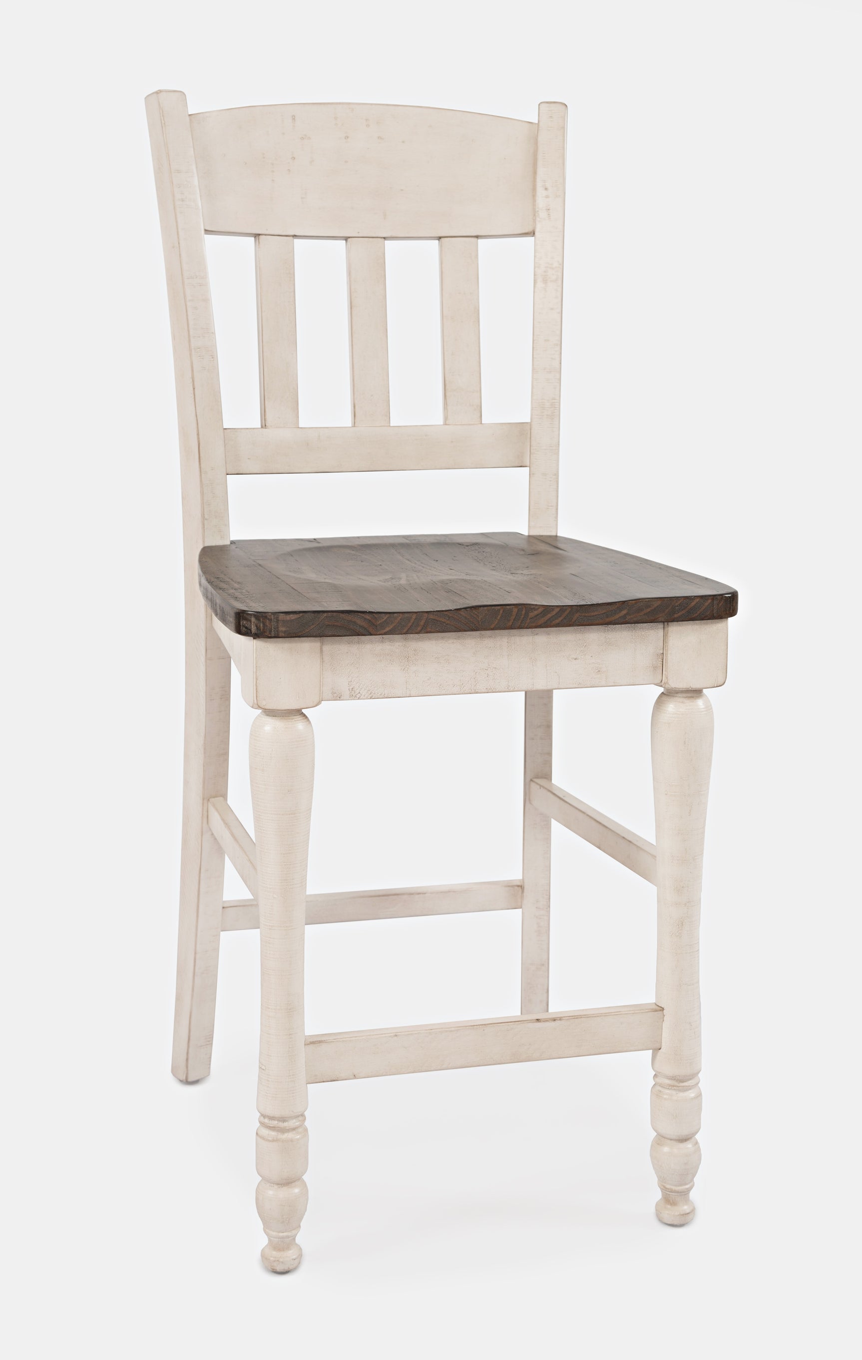 Madison County Vintage White Slatback Stool (Set of 2) - Ornate Home