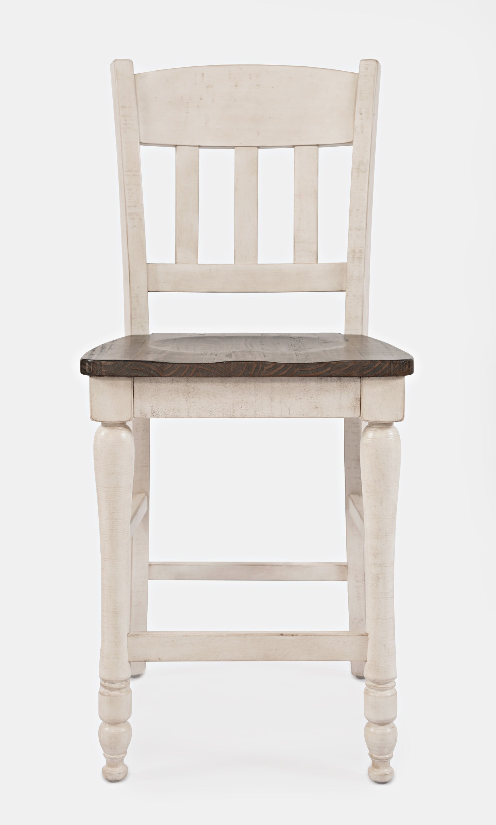 Madison County Vintage White Slatback Stool (Set of 2) - Ornate Home