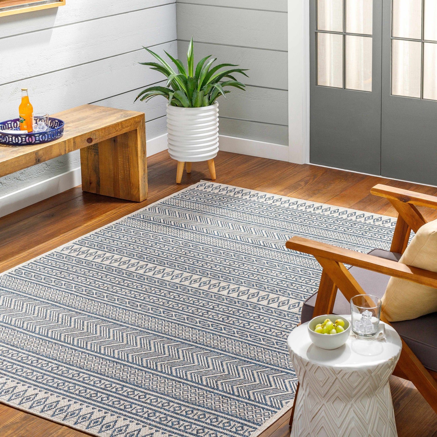 Madras Ink All Over Performance Outdoor Rug - Ornate Home