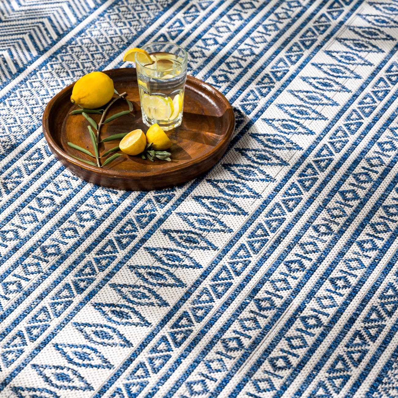 Madras Light Blue Green All Over Performance Outdoor Area Rug - Ornate Home