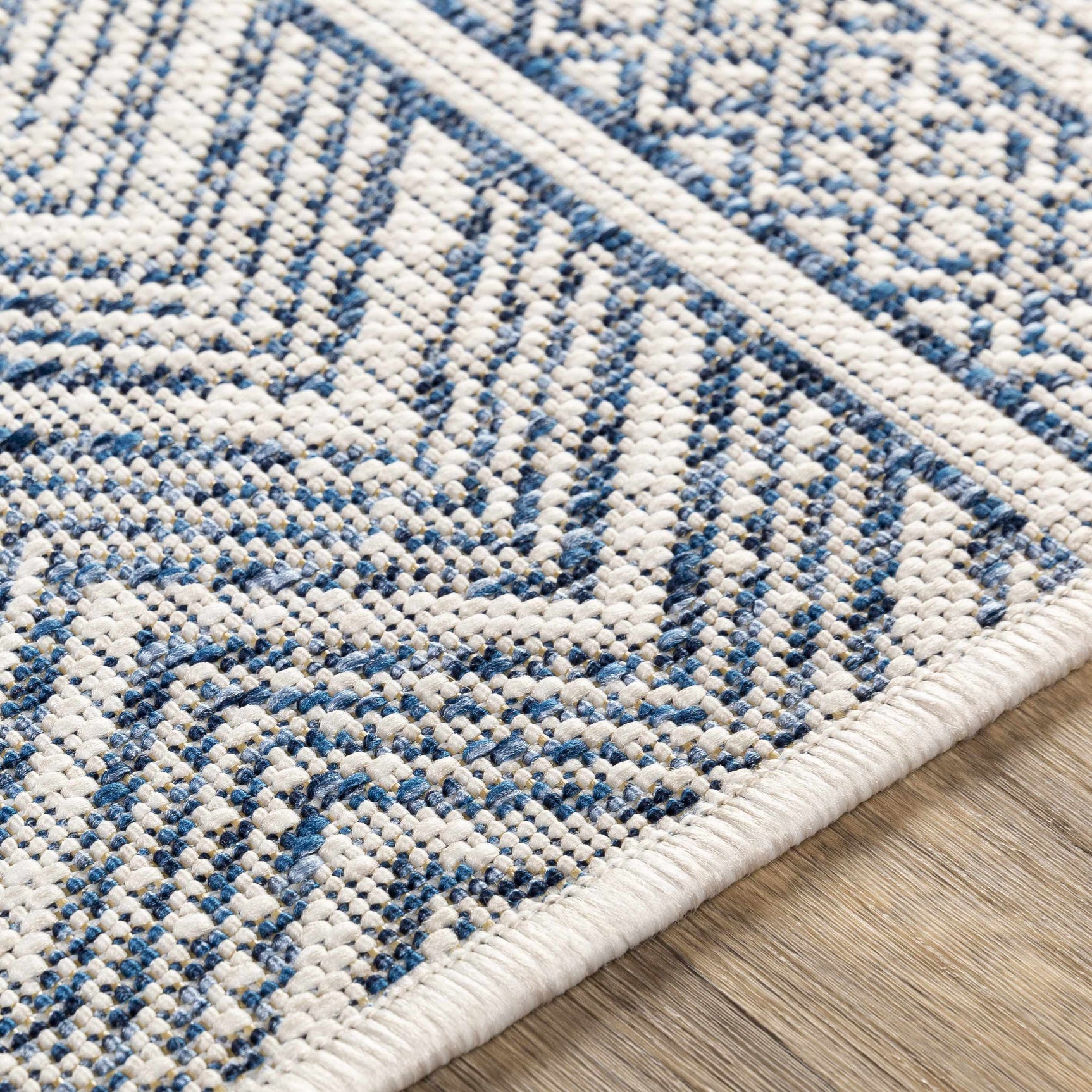 Madras Light Blue Green All Over Performance Outdoor Area Rug - Ornate Home