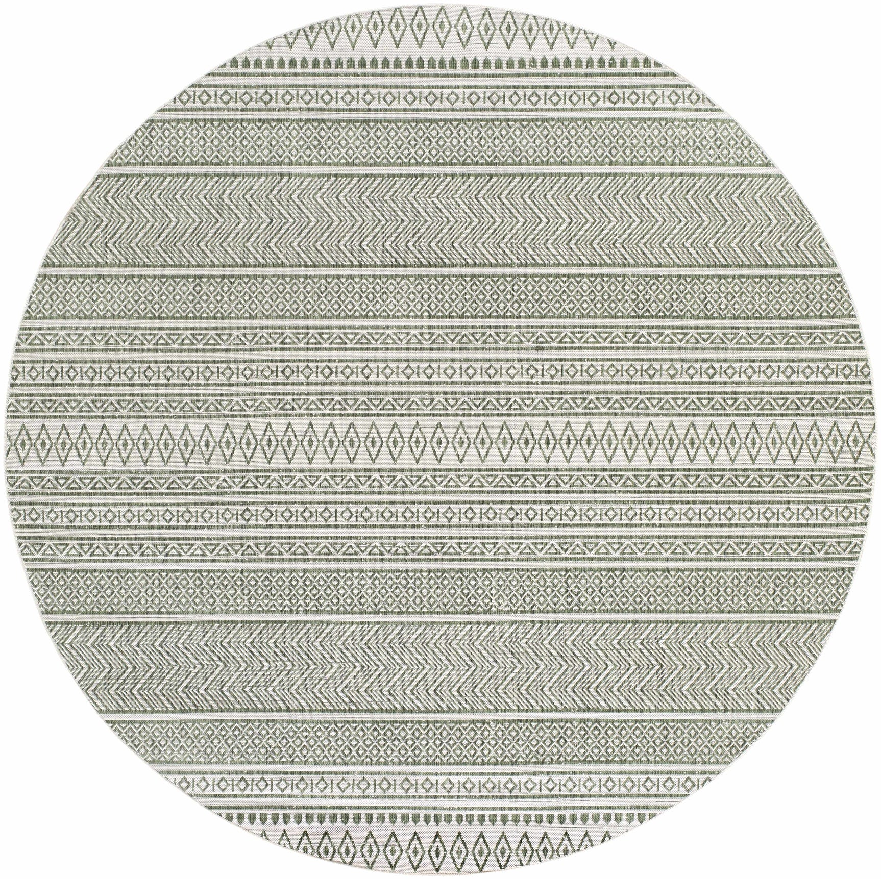 Madras Natural Gray Green All Over Performance Outdoor Area Rug - Ornate Home
