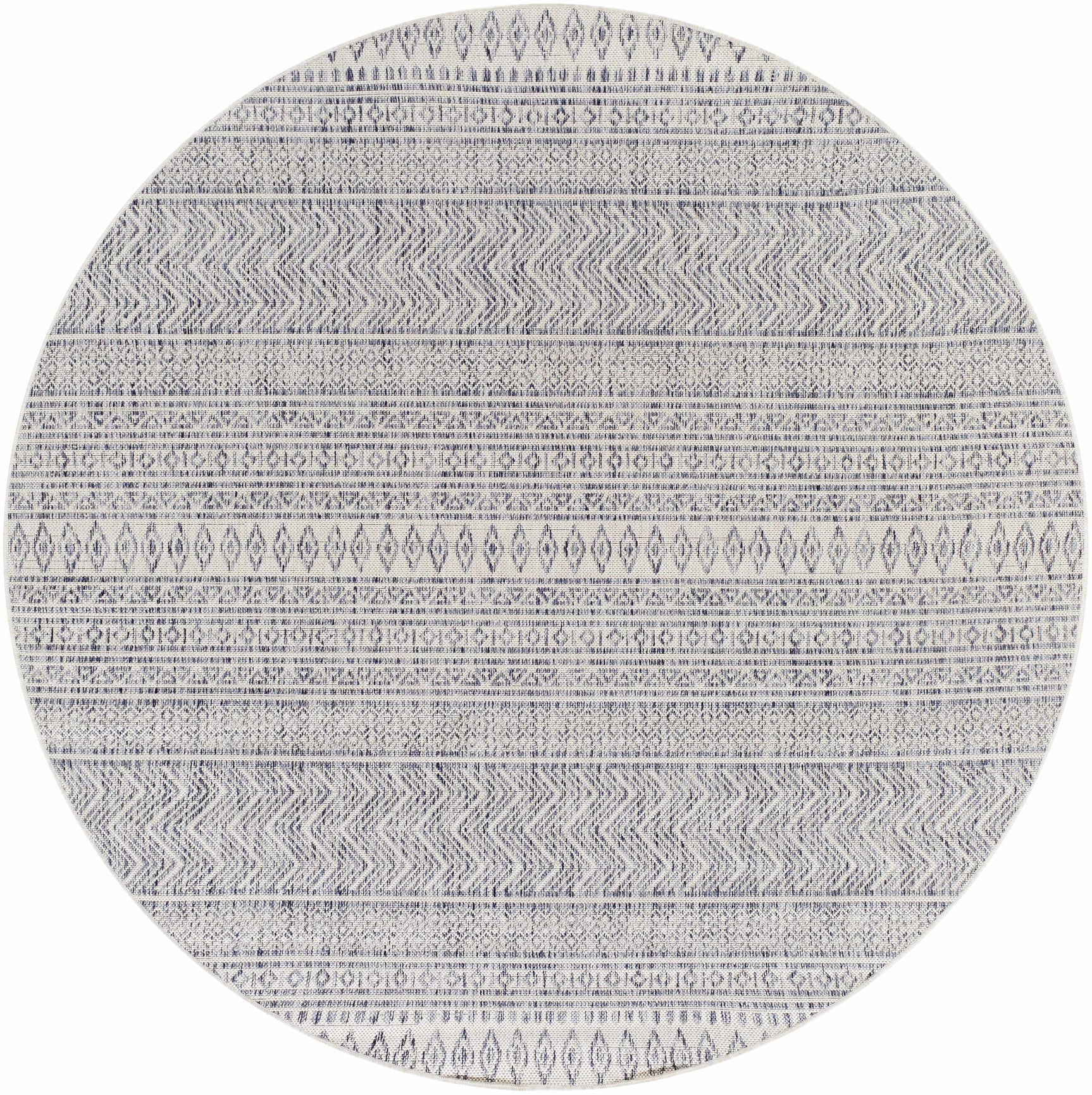 Madras Navy All Over Performance Outdoor Rug - Ornate Home