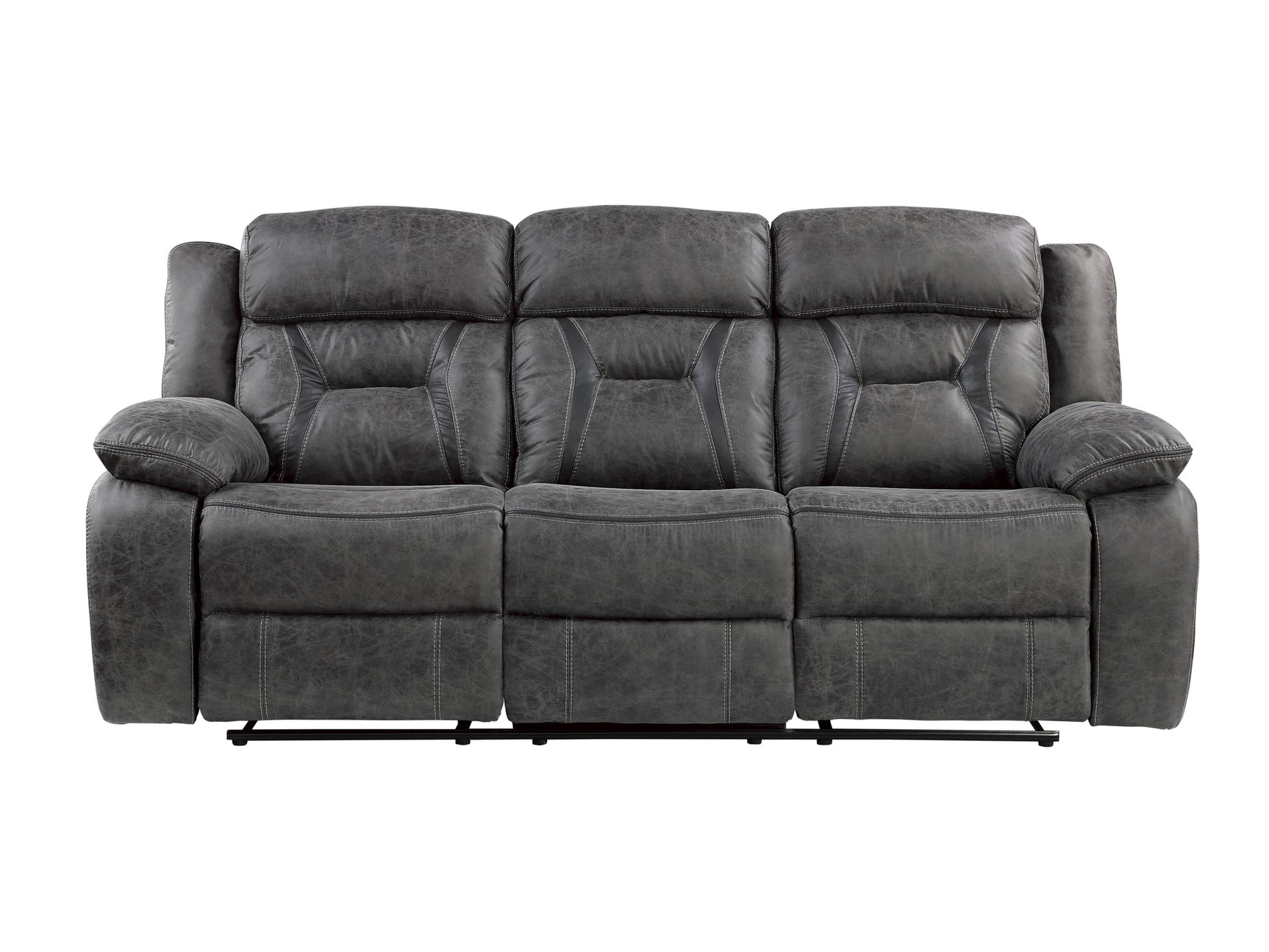 Madrona Hill Gray Double Reclining Sofa - Ornate Home