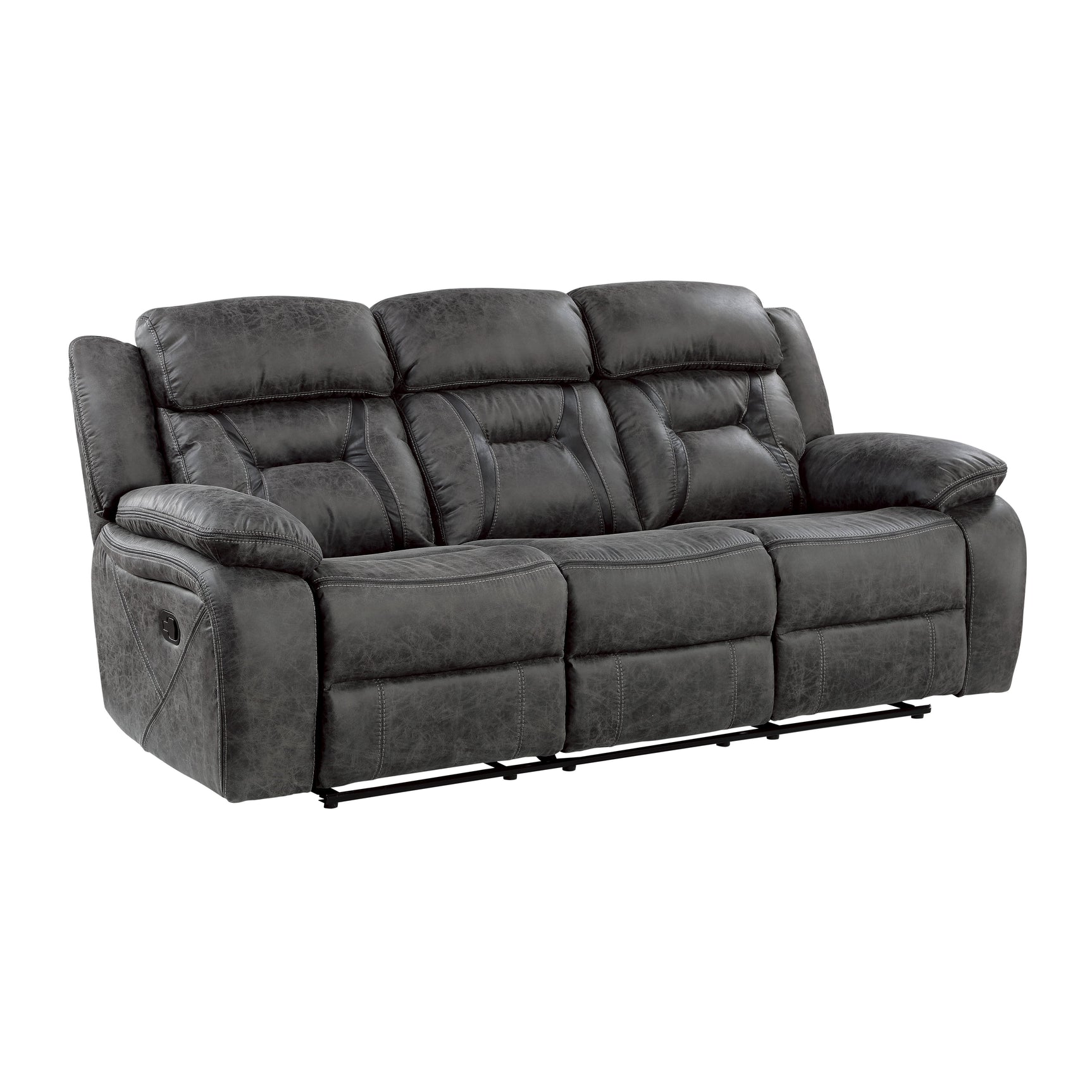 Madrona Hill Gray Double Reclining Sofa - Ornate Home