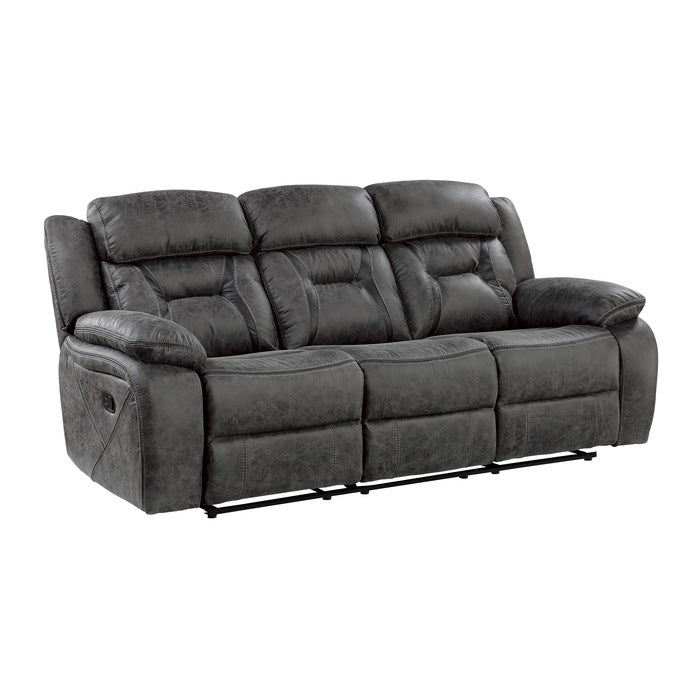 Madrona Hill Gray Double Reclining Sofa - Ornate Home