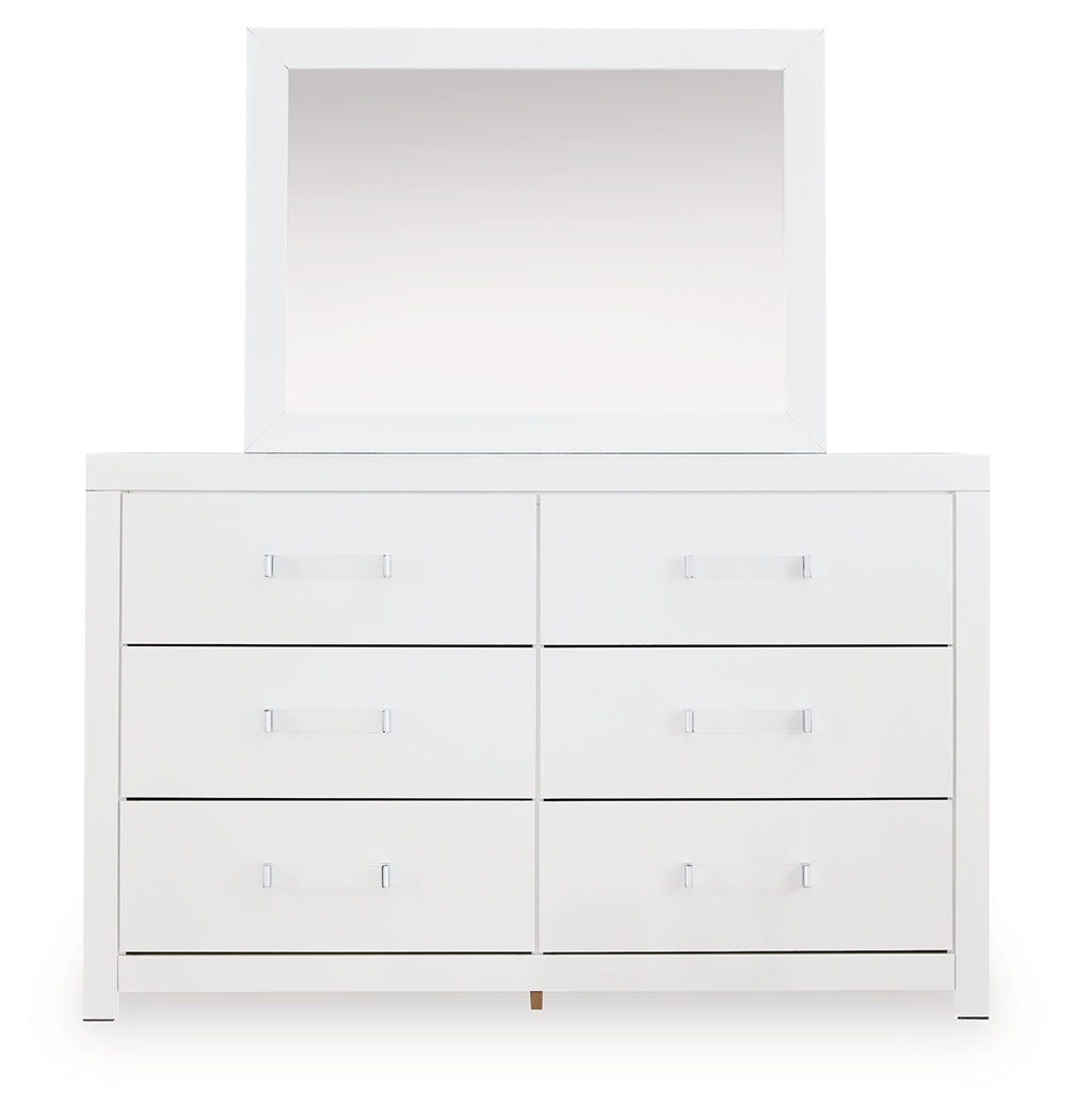 Maeling White Dresser and Mirror - Ornate Home
