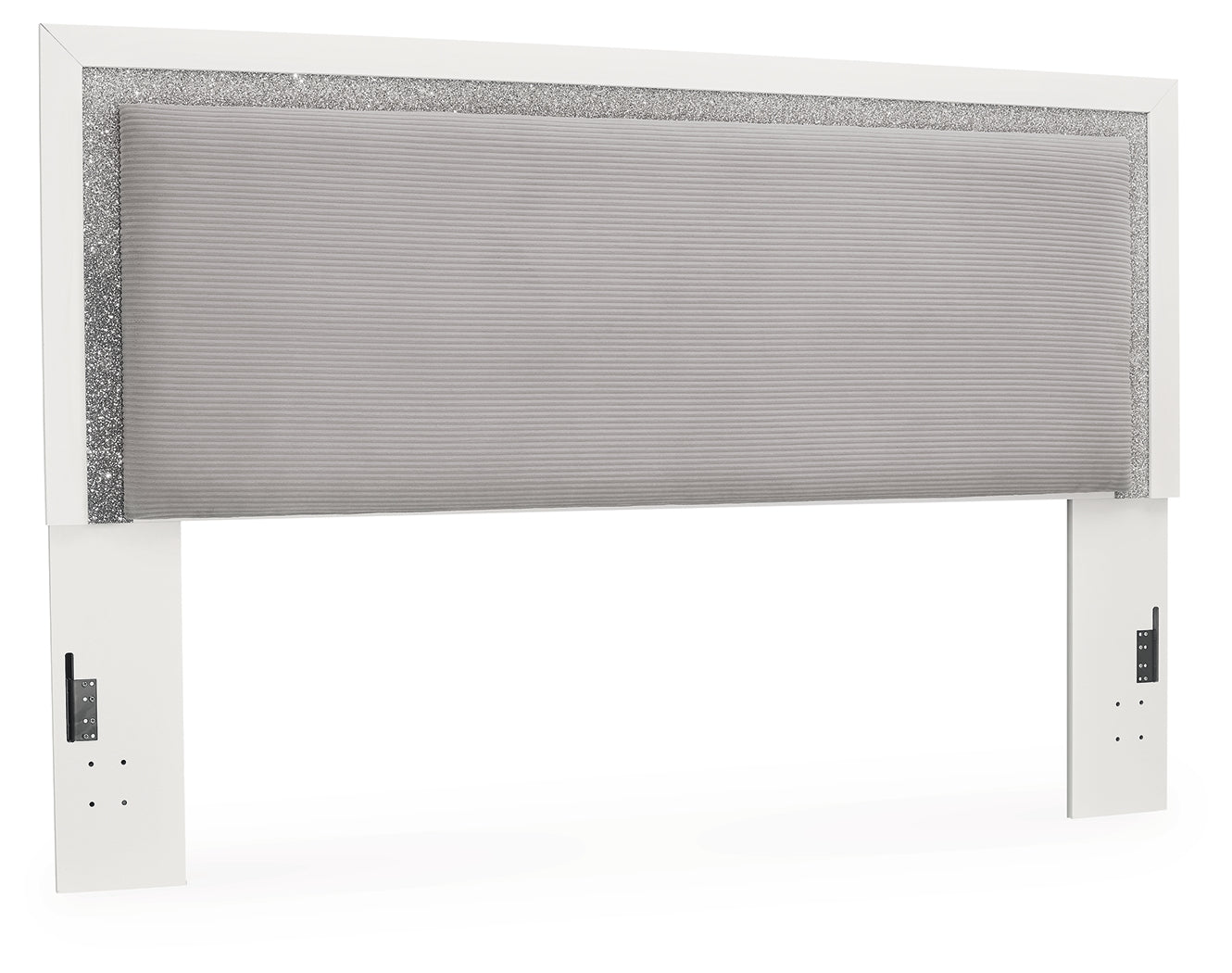 Maeling White/Gray King Upholstered Panel Headboard (Online Special Price) - Ornate Home
