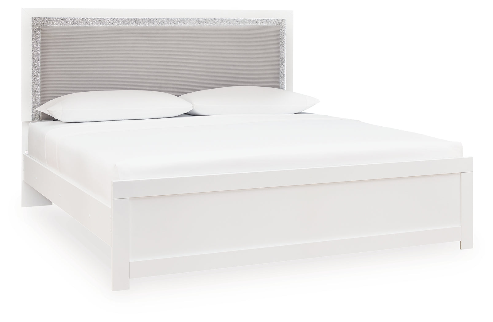 Maeling White King Upholstered Panel Bed (Online Special Price) - Ornate Home