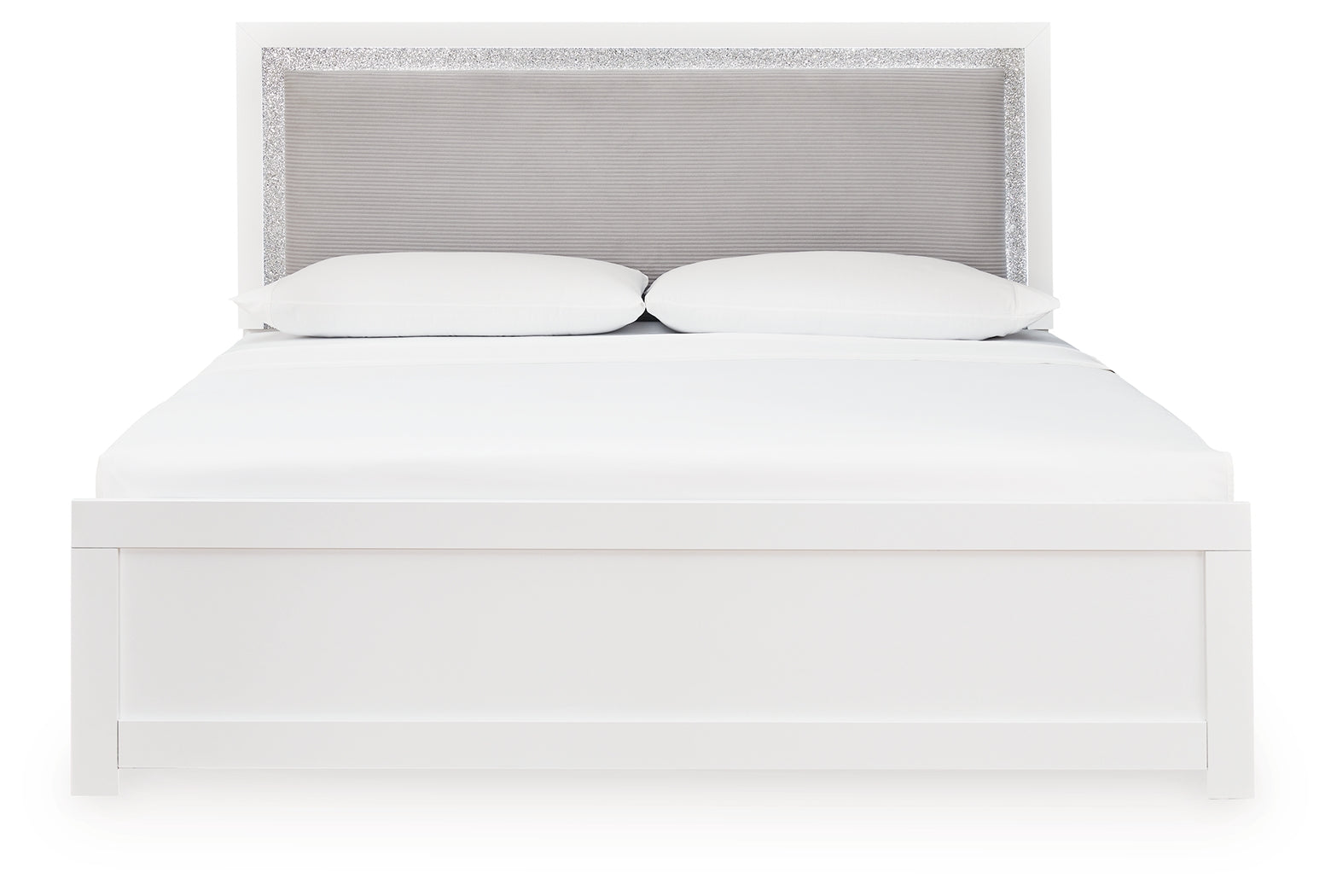 Maeling White King Upholstered Panel Bed (Online Special Price) - Ornate Home