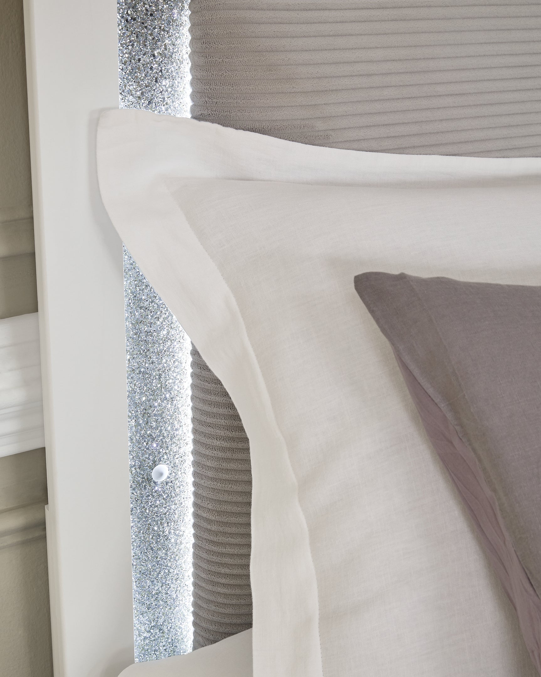 Maeling White King Upholstered Panel Bed (Online Special Price) - Ornate Home