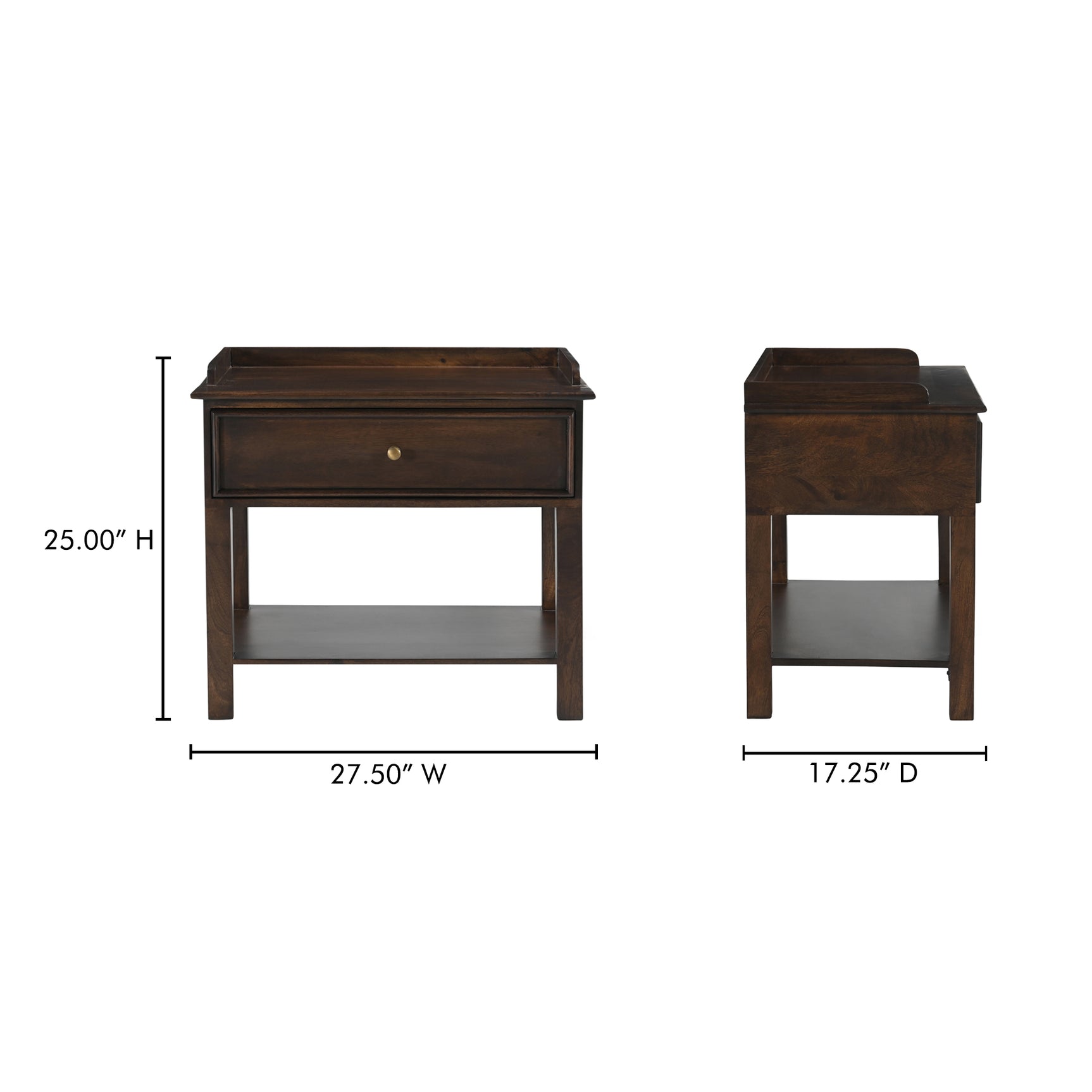 Maeve Dark Brown Nightstand - Ornate Home