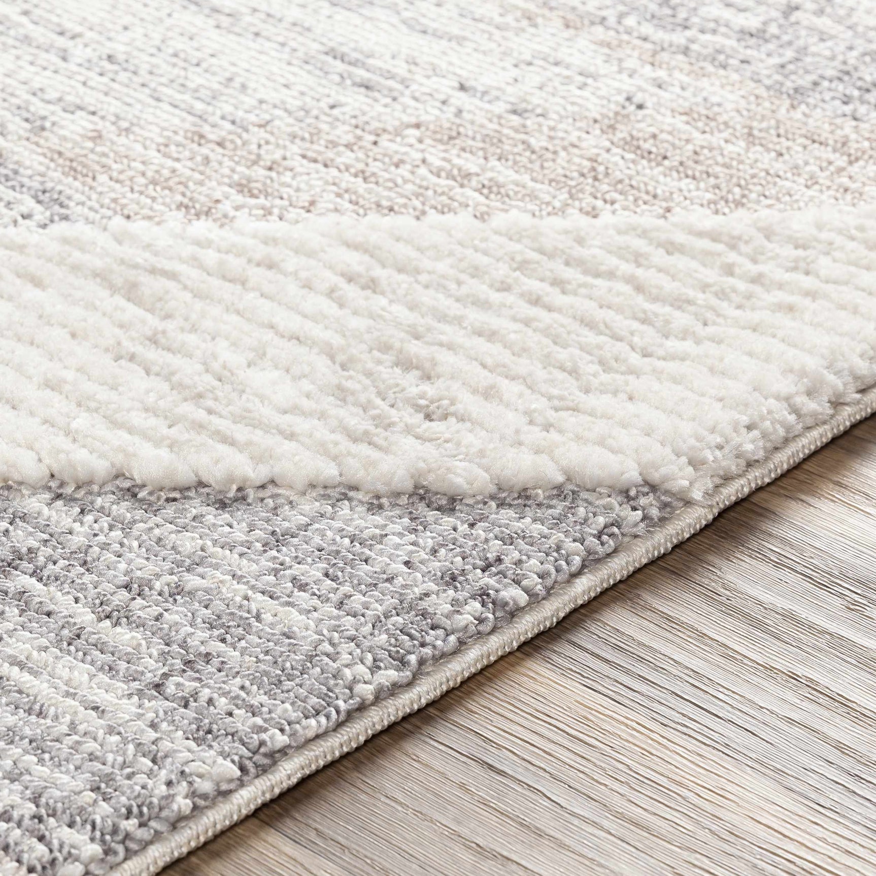 Magazine Geometric High/Low Pile Rug with Tassels - Clearance - Ornate Home