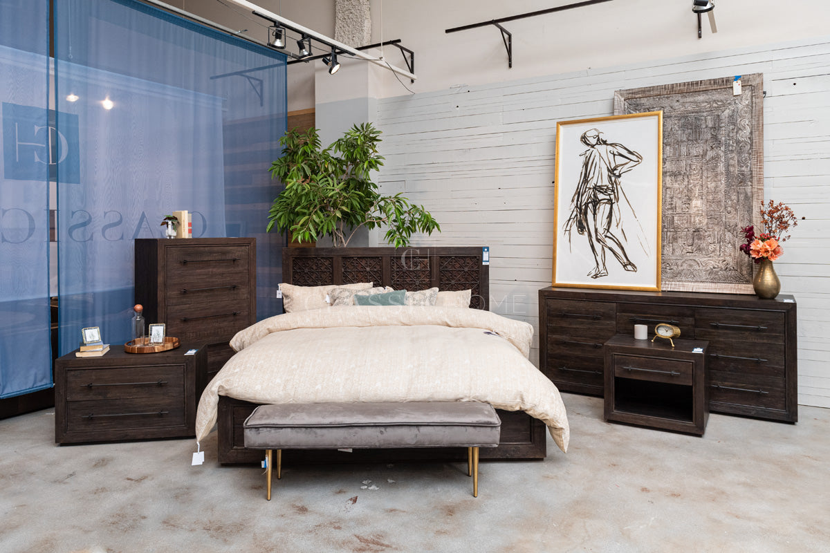 Magdalena Dark Brown Nightstand - Ornate Home