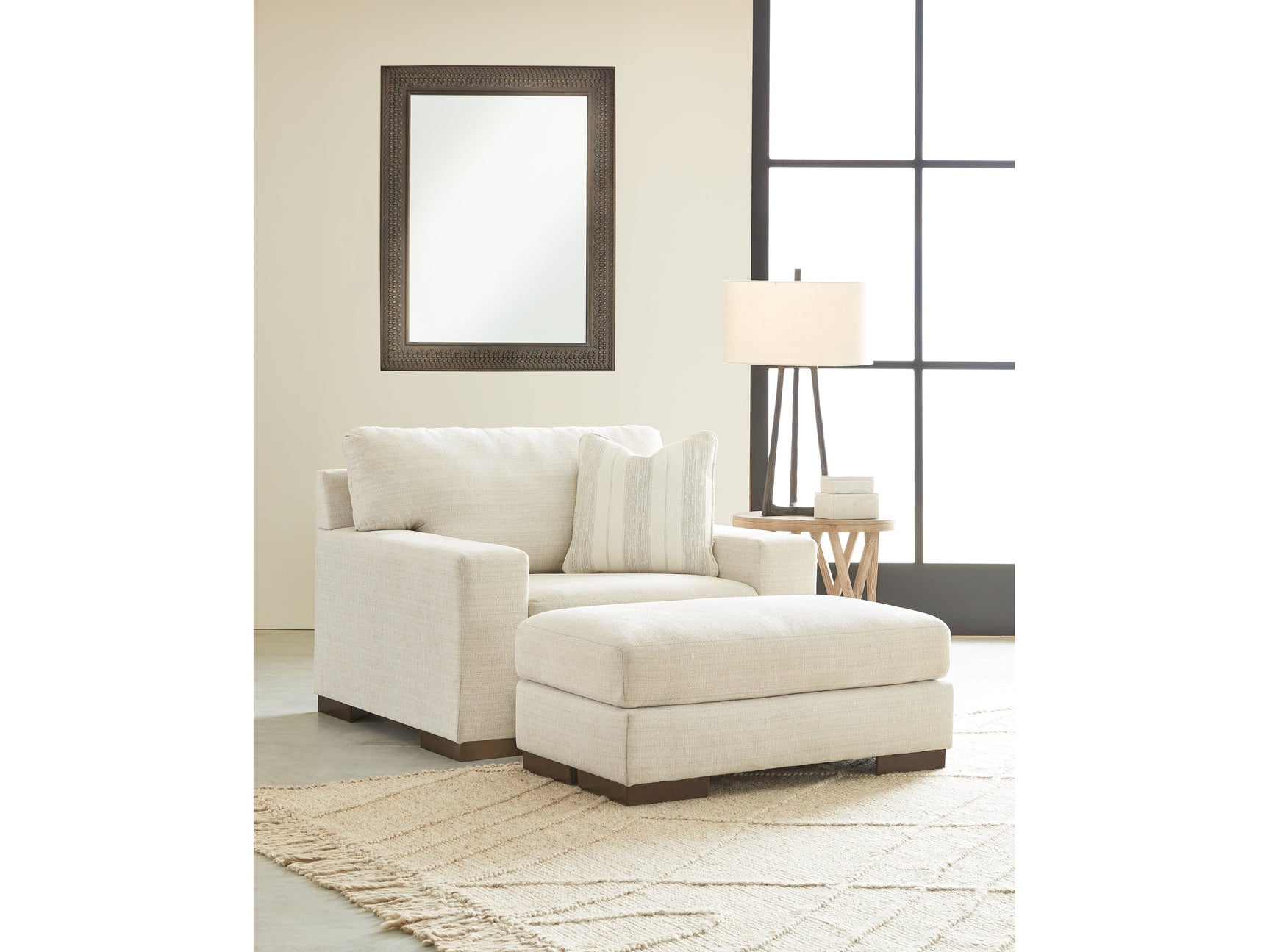 Maggie Birch Oversized Chair and Ottoman (Online Special Price) - Ornate Home