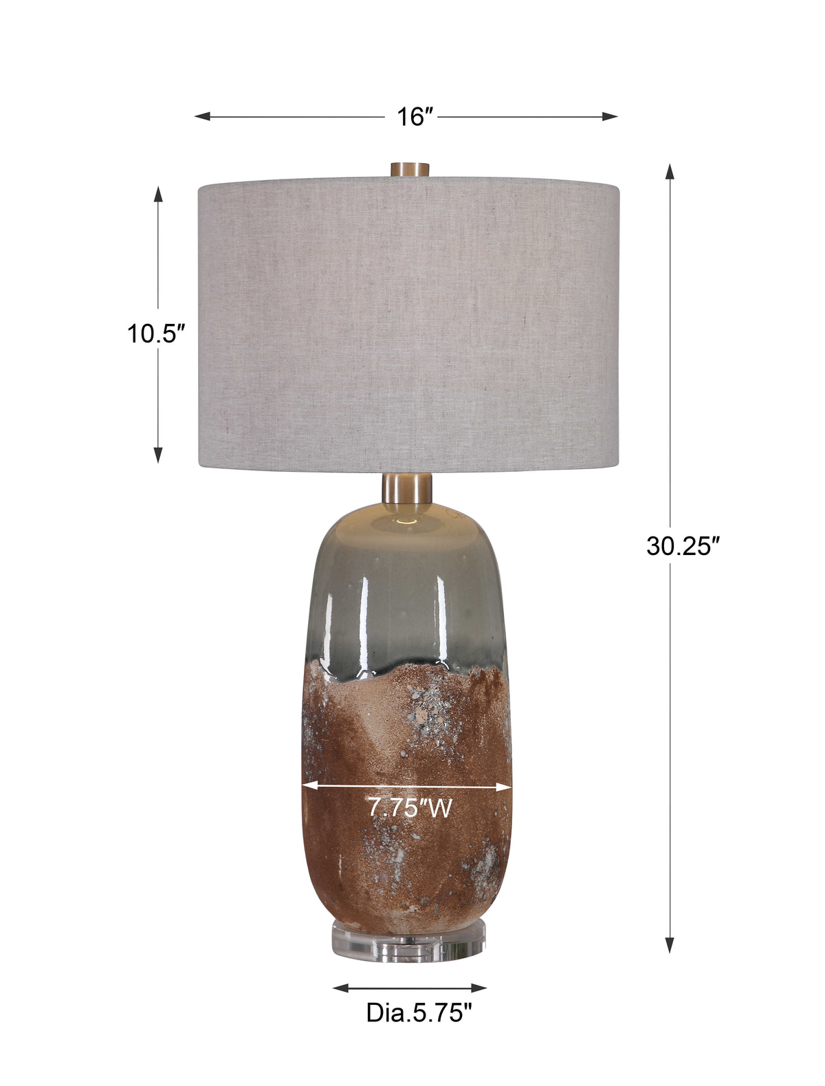 Maggie Brown/Gray Ceramic Table Lamp - Ornate Home