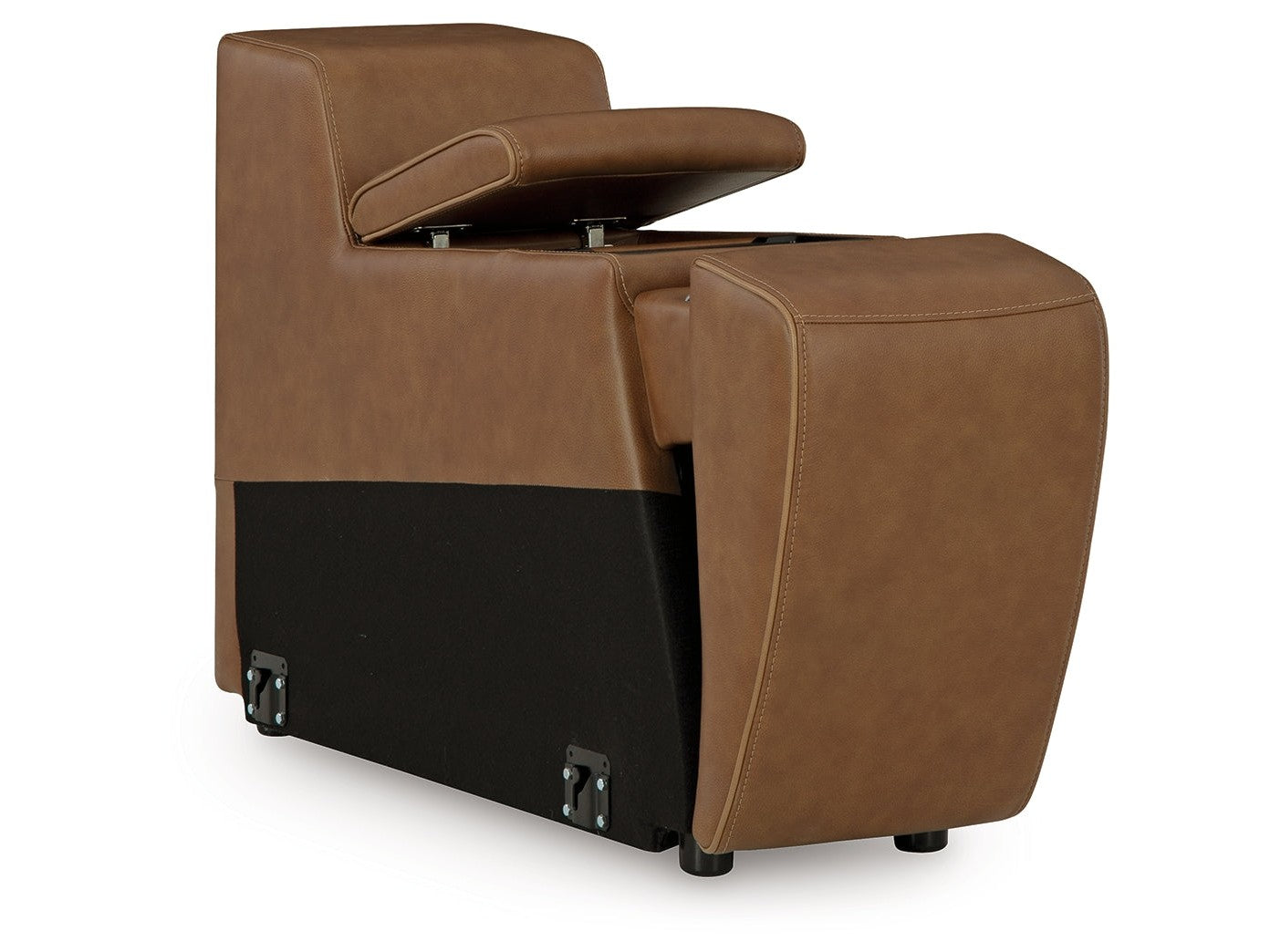 Magic Man Caramel 2-Piece Power Reclining Sectional Loveseat w/Console - Ornate Home