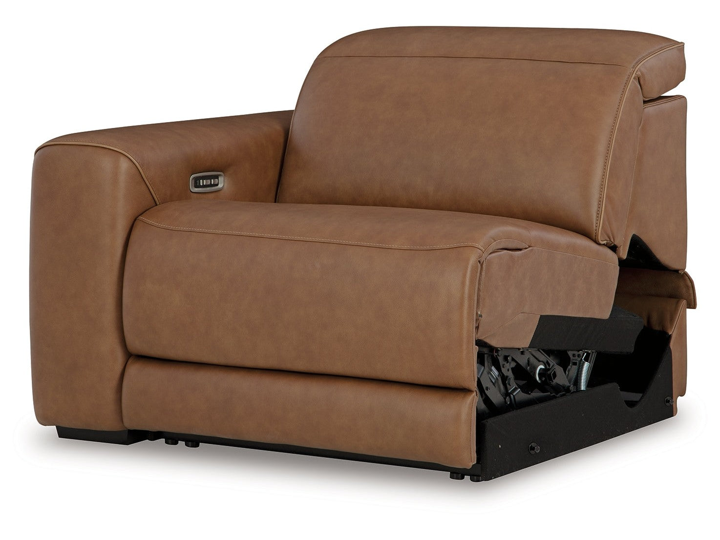 Magic Man Caramel 2-Piece Power Reclining Sectional Loveseat w/Console - Ornate Home