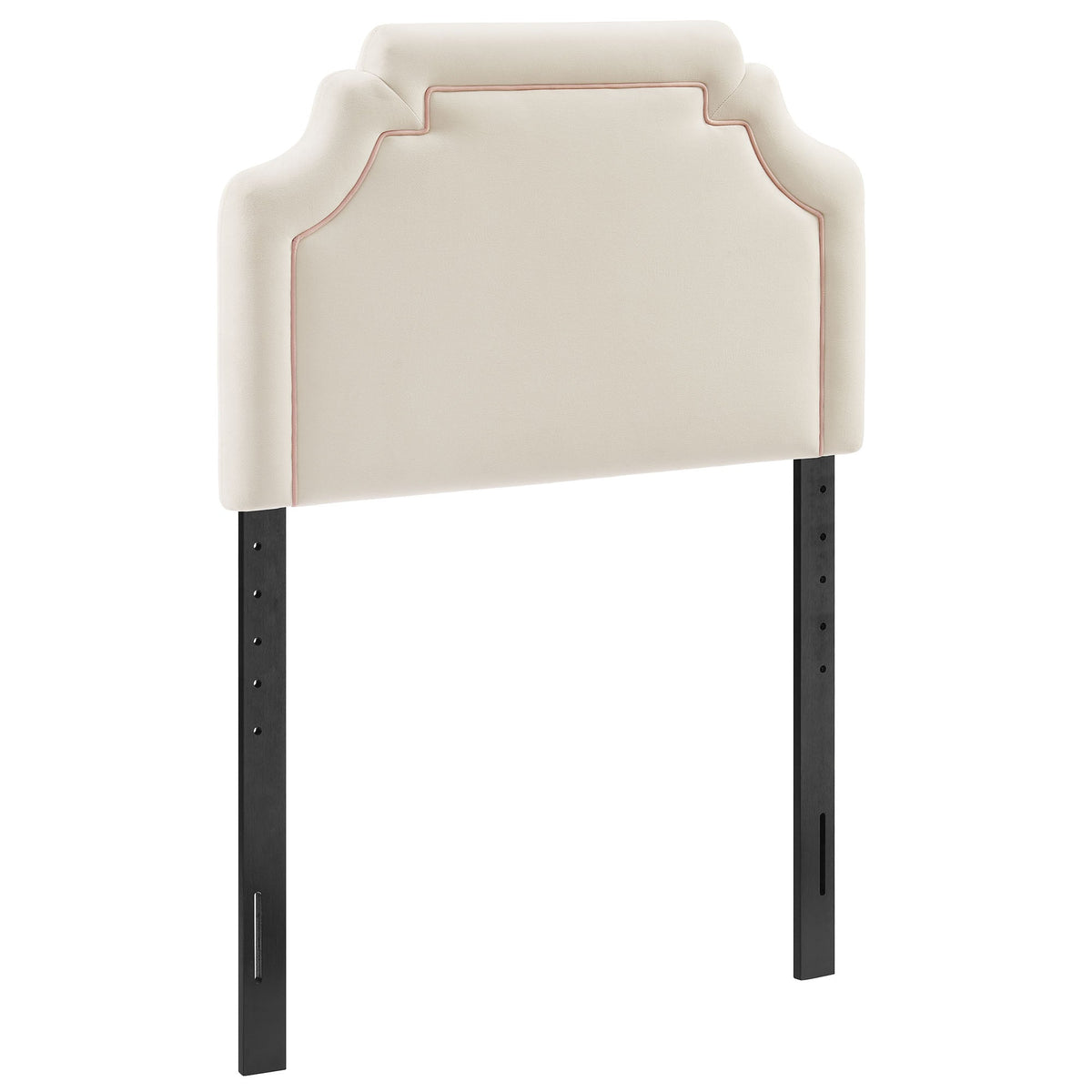 Magnolia Alabaster/Pink Stain-Resistant Performance Velvet Twin Size Headboard - Ornate Home