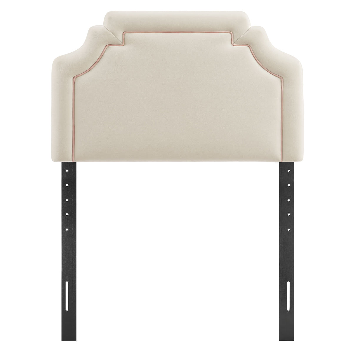 Magnolia Alabaster/Pink Stain-Resistant Performance Velvet Twin Size Headboard - Ornate Home