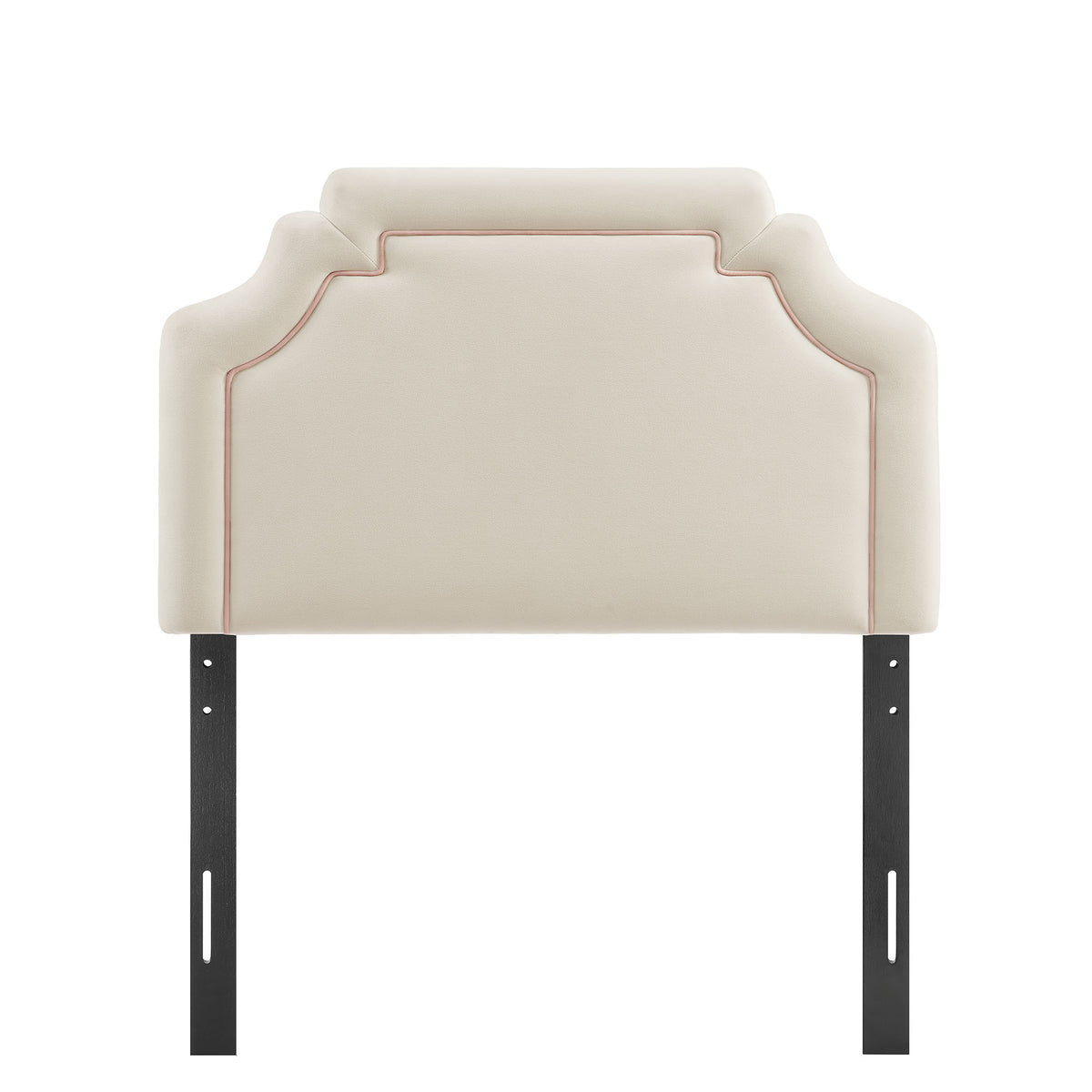 Magnolia Alabaster/Pink Stain-Resistant Performance Velvet Twin Size Headboard - Ornate Home