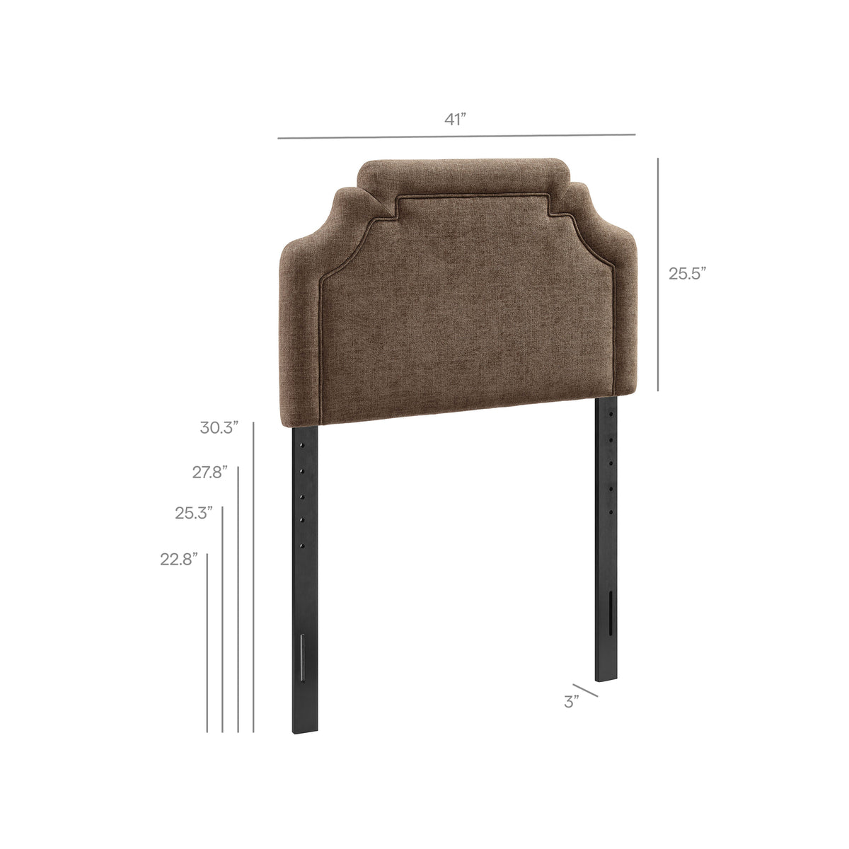 Magnolia Mocha Upholstered Fabric Twin Size Headboard - Ornate Home