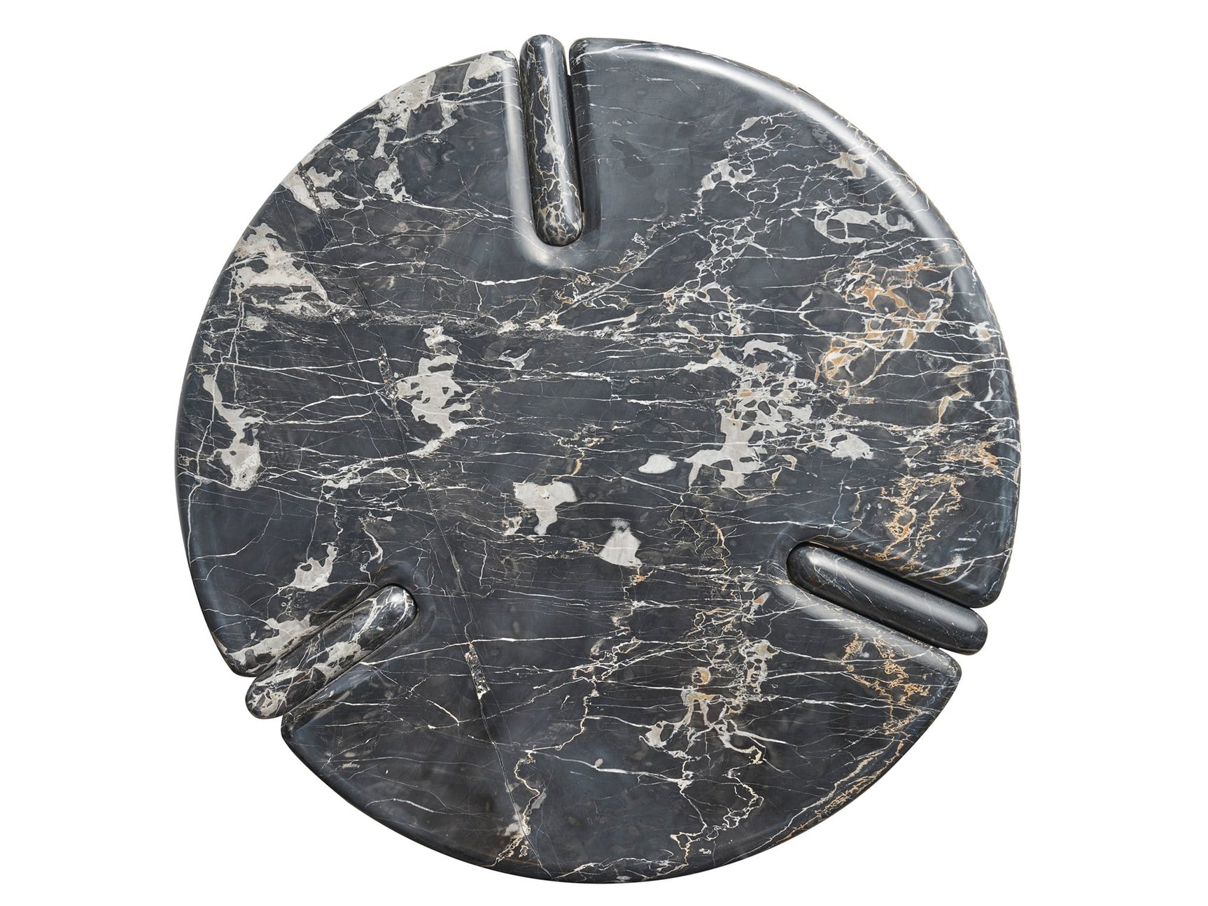 Magnus Golden Portoro Marble End Table - Ornate Home