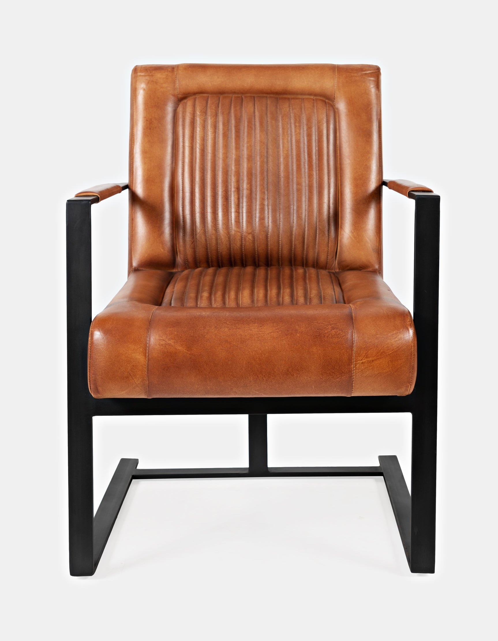 Maguire Saddle Leather Sled Chair - Ornate Home