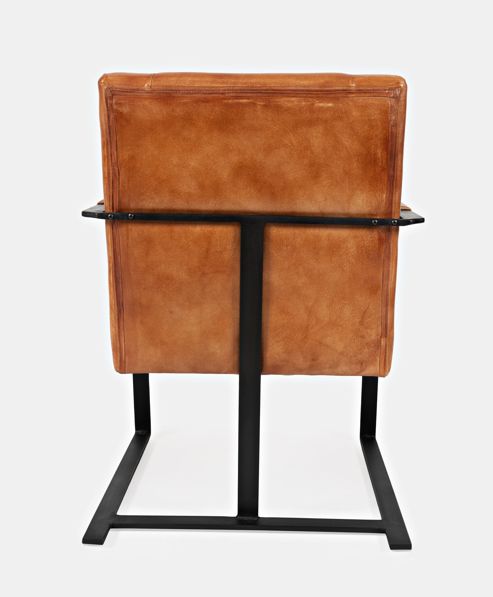 Maguire Saddle Leather Sled Chair - Ornate Home