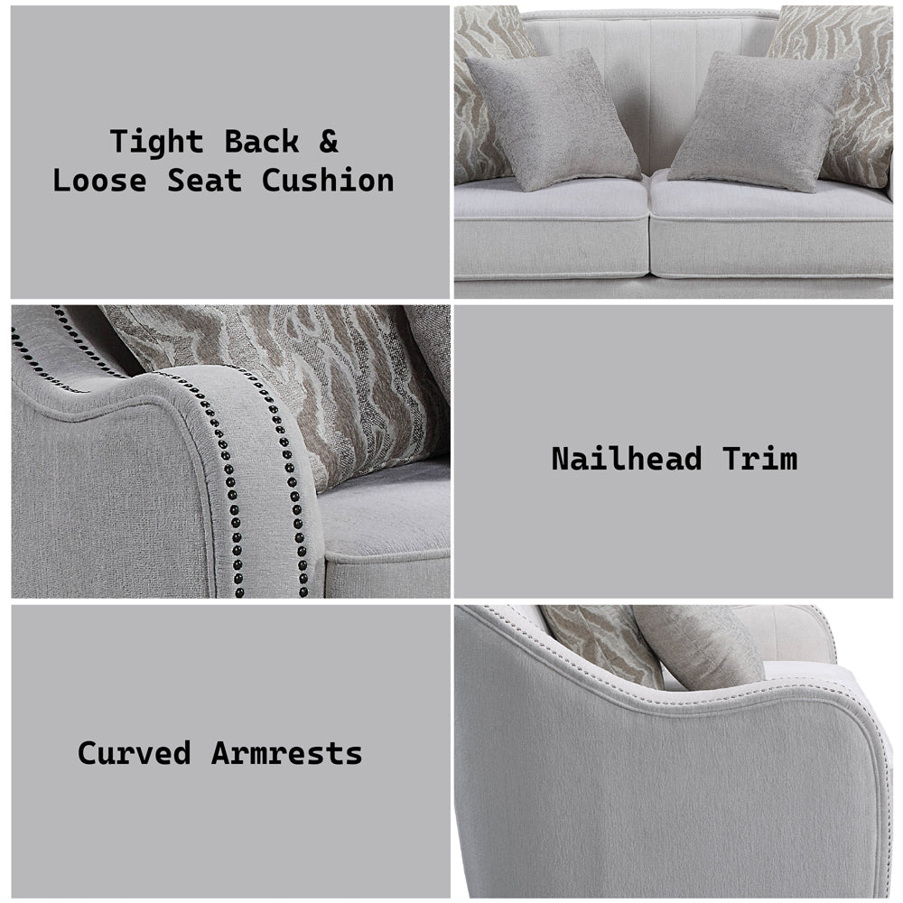 Mahler Beige Linen Loveseat - Ornate Home