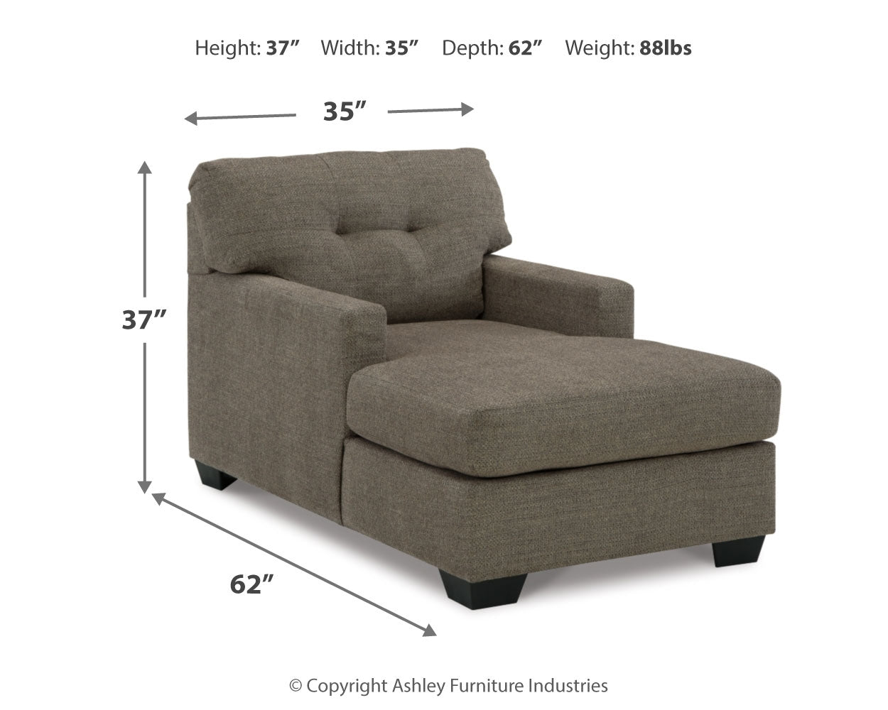 Mahoney Brown Sofa and Chaise (Online Special Price) - Ornate Home