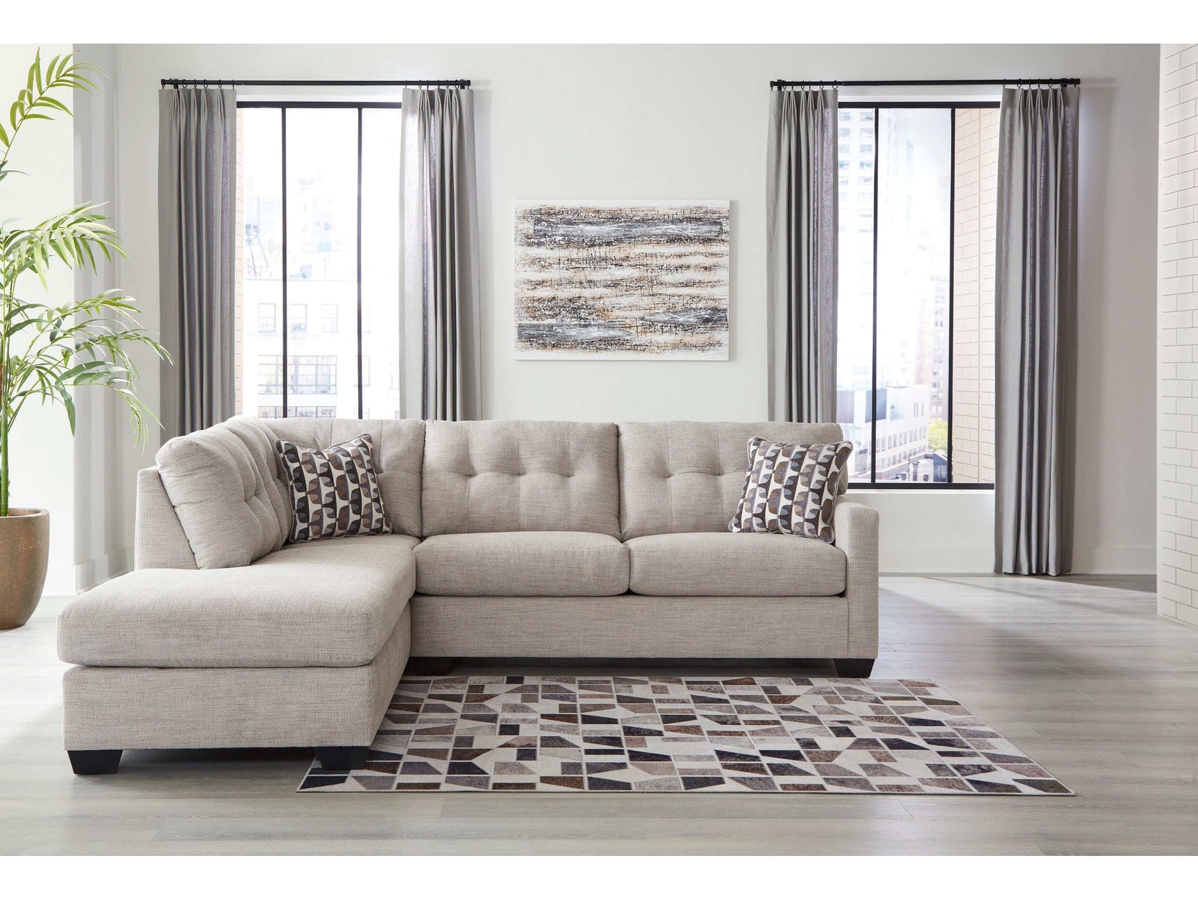 Mahoney Pebble 2pc Sectional Sofa w/ LAF Chaise (Online Special Price) - Ornate Home