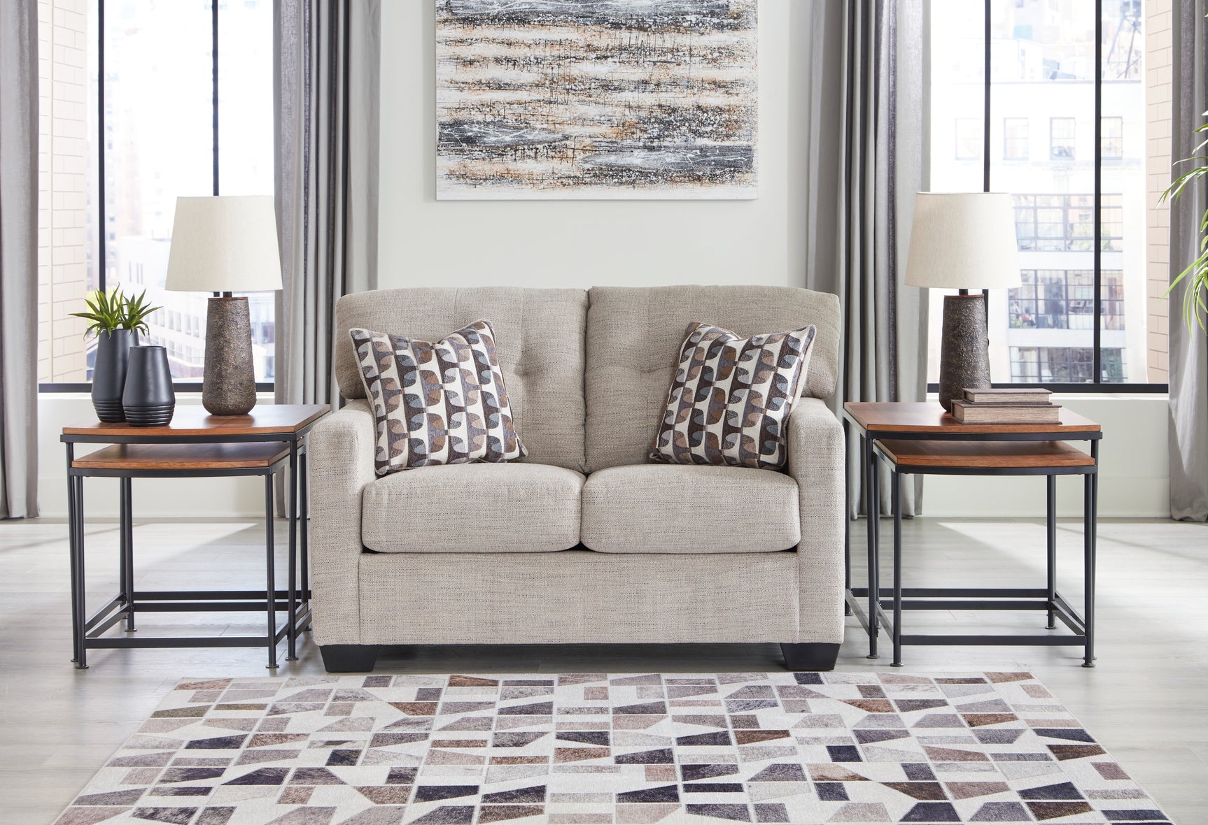 Mahoney Pebble Full Sofa Sleeper and Loveseat - Ornate Home
