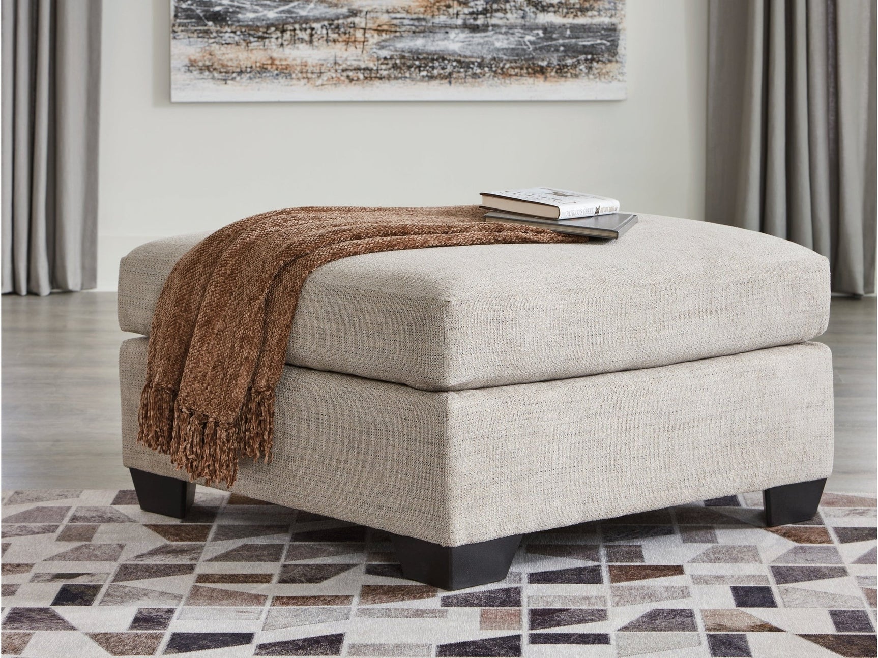 Mahoney Pebble Oversized Accent Ottoman (Online Special Price) - Ornate Home