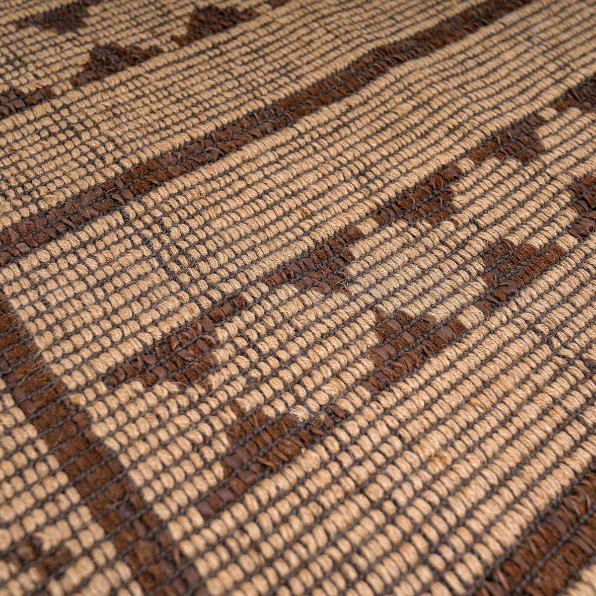 Maia Jute & Leather Area Rug - Clearance - Ornate Home
