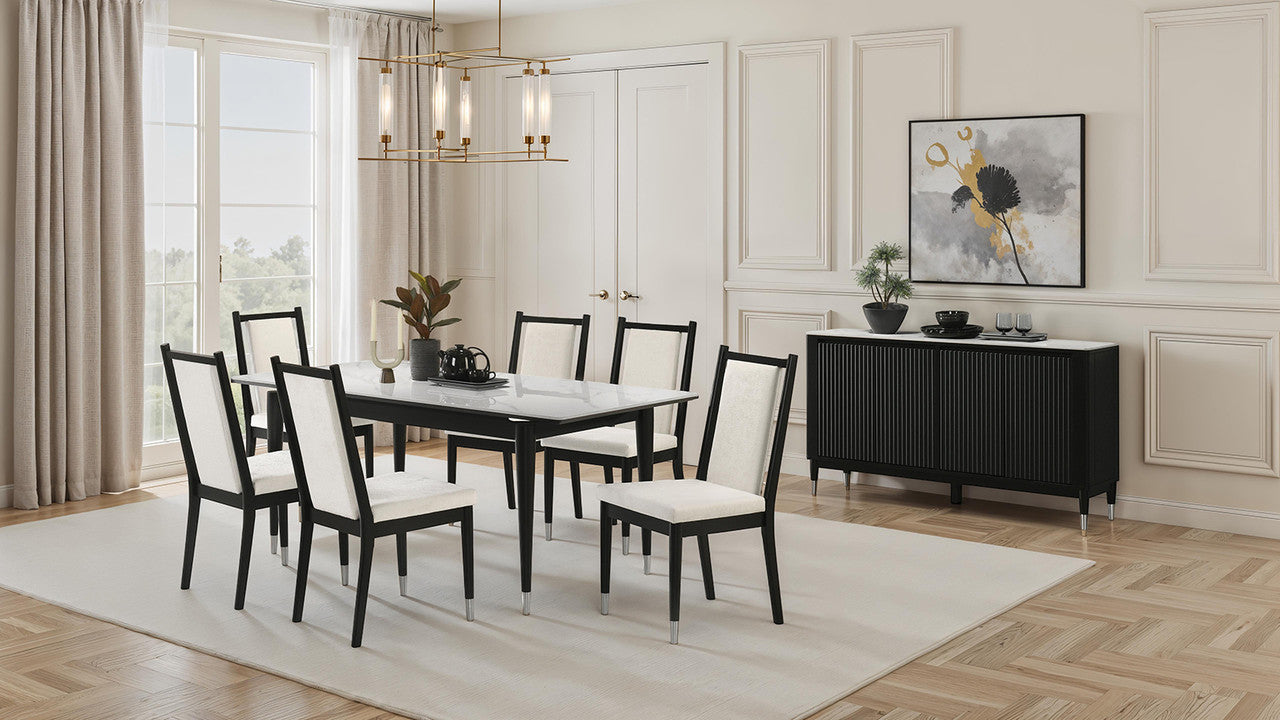 Maidstone Black/White Dining Table - Ornate Home