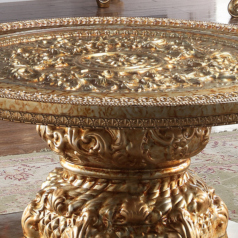 Maidstone Metallic Gold 3pc Coffee Table Set / HD-328G - Ornate Home