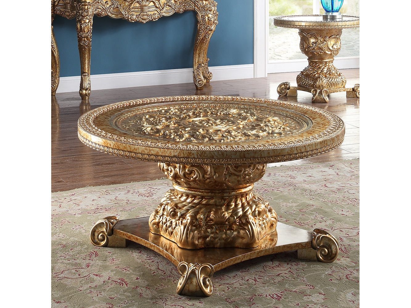 Maidstone Metallic Gold Coffee Table / HD-328G - Ornate Home