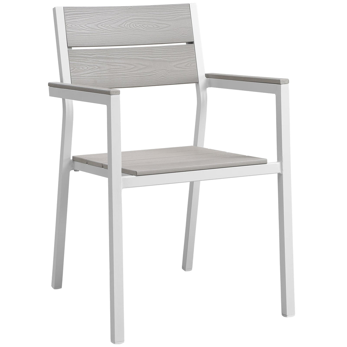 Maine White/Light Gray 9 Piece Outdoor Patio Dining Set - Ornate Home