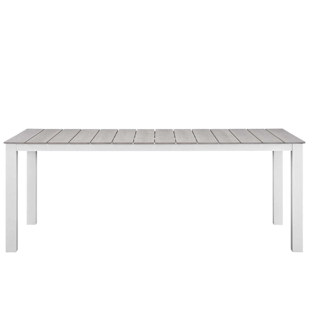 Maine White/Light Gray 9 Piece Outdoor Patio Dining Set - Ornate Home