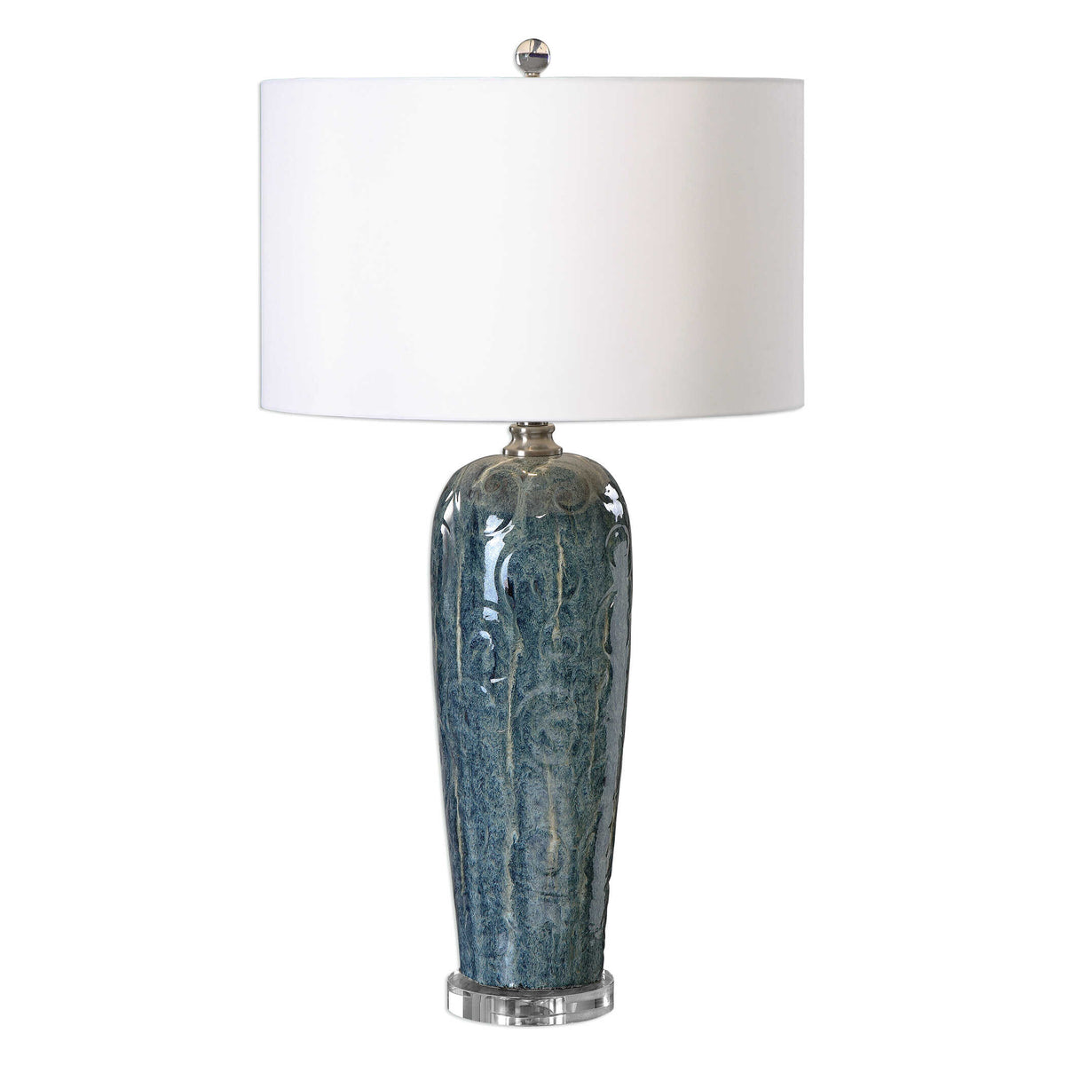 Maira Blue Ceramic Table Lamp - Ornate Home