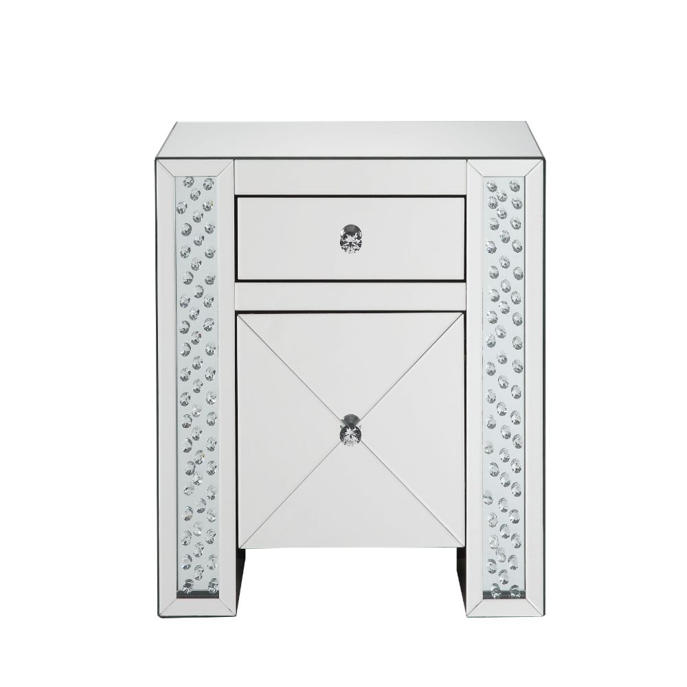 Maisha Mirrored & Faux Crystals Accent Table - Ornate Home