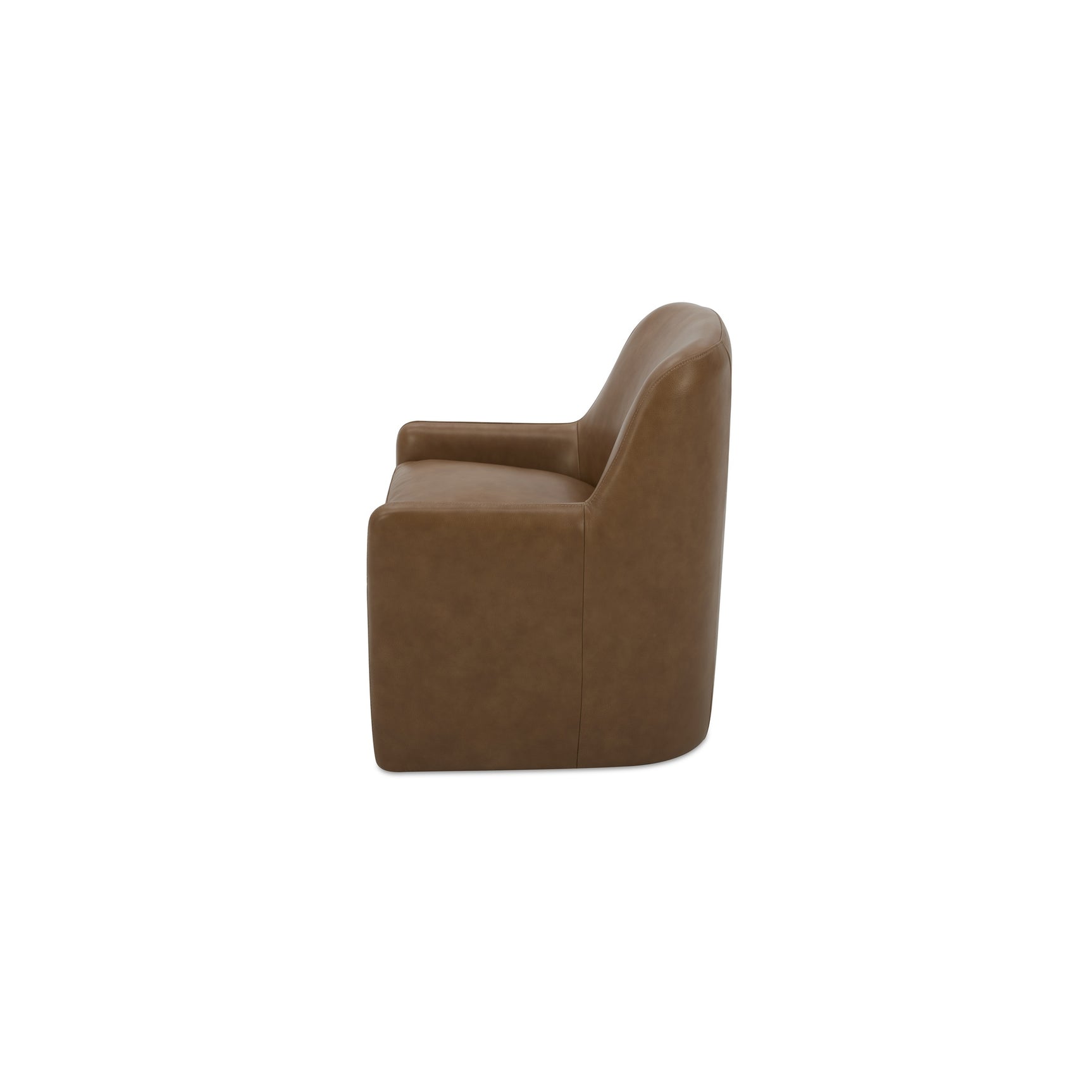 Maisie Tan Rolling Leather Dining Chair - Ornate Home